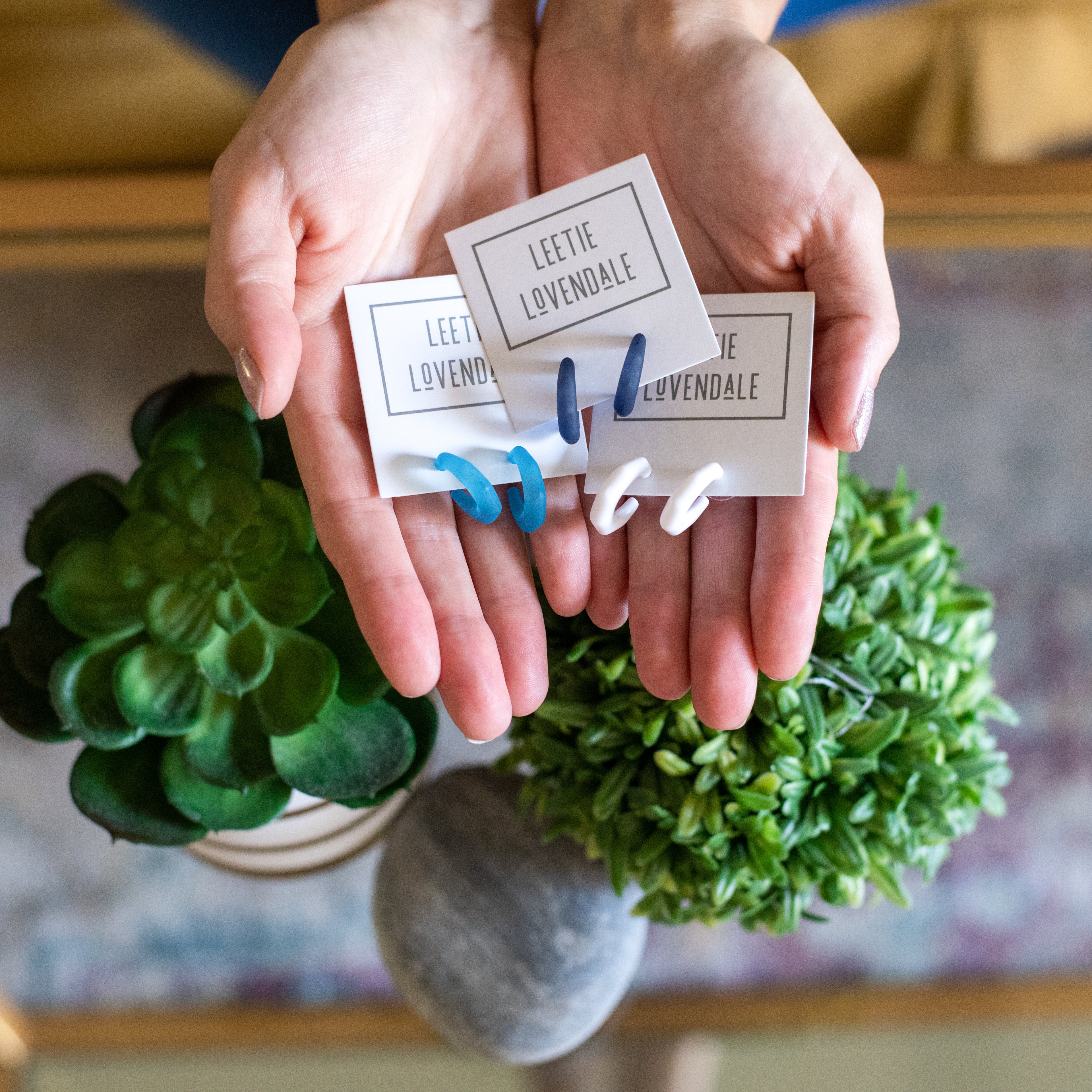 White Scalloped Mini Kit Hoop Earrings