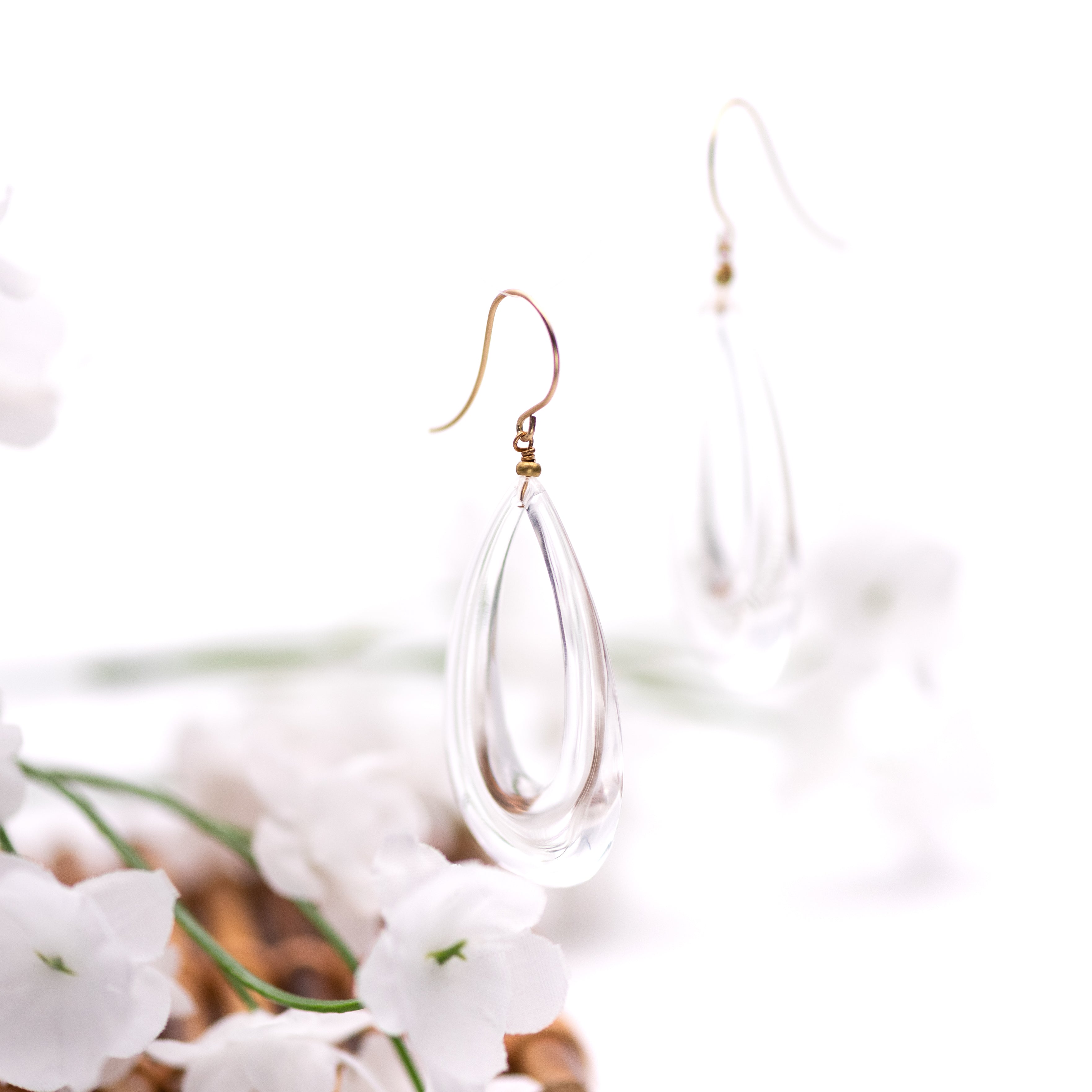 see through teardrop earrings