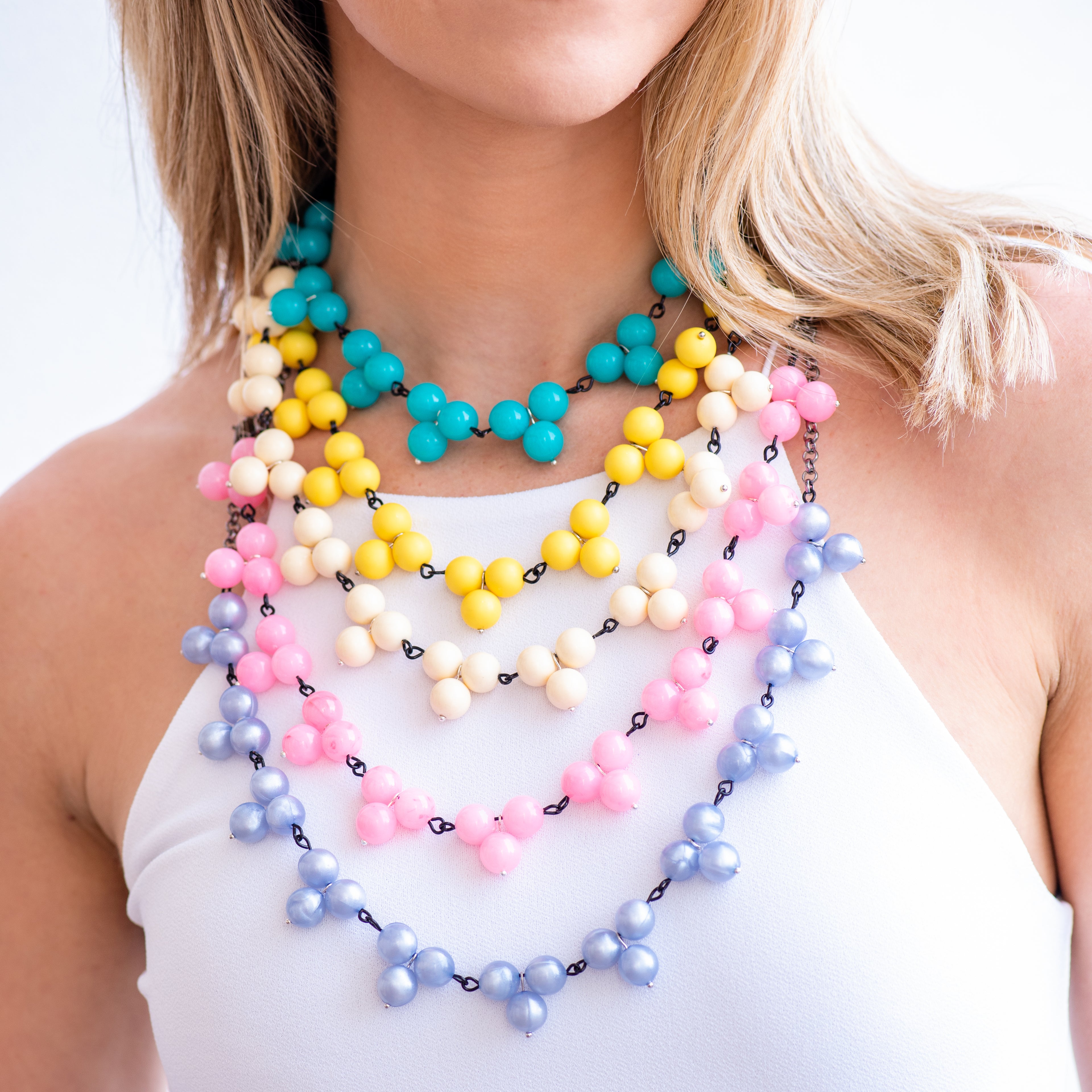 layered necklaces beads