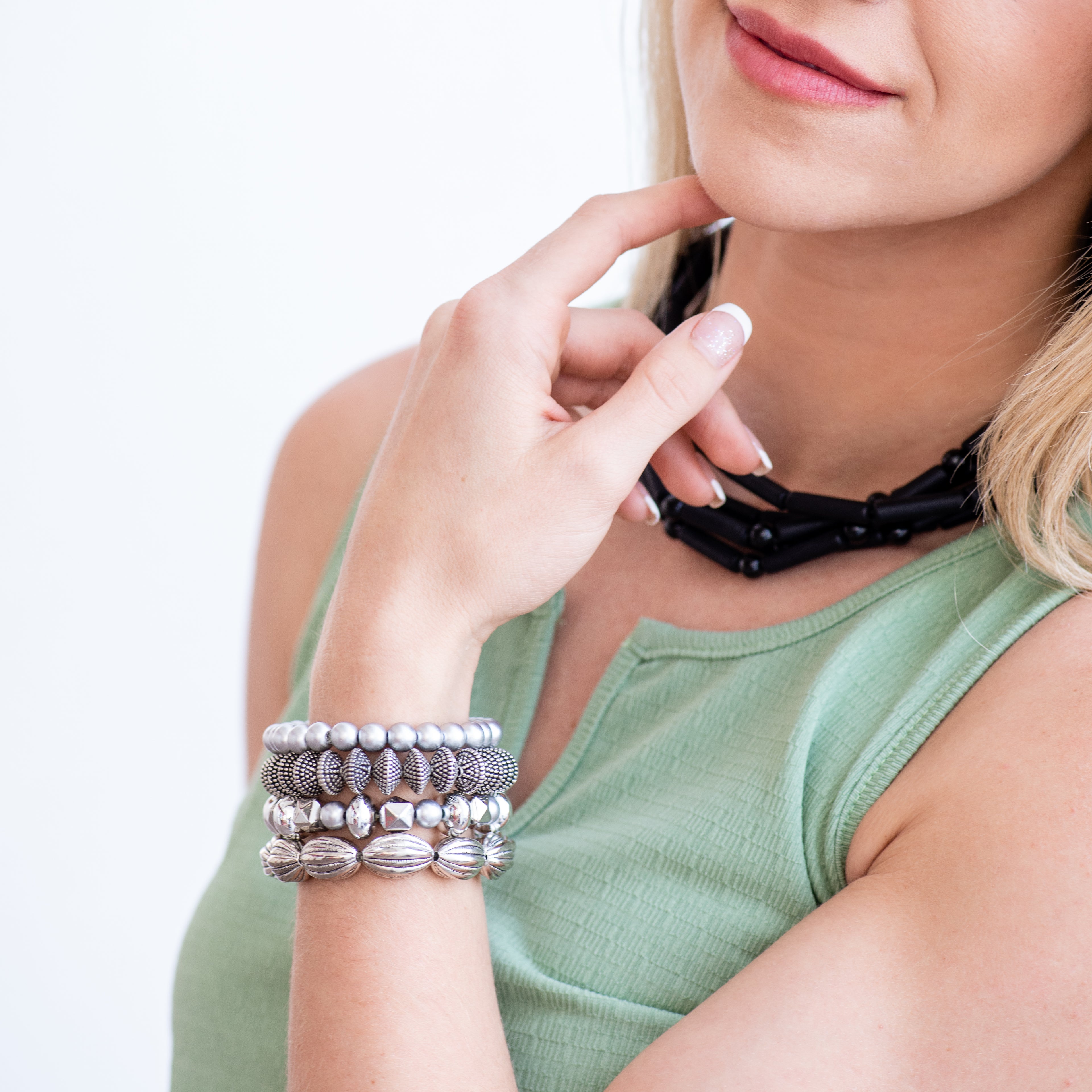 black beaded necklace