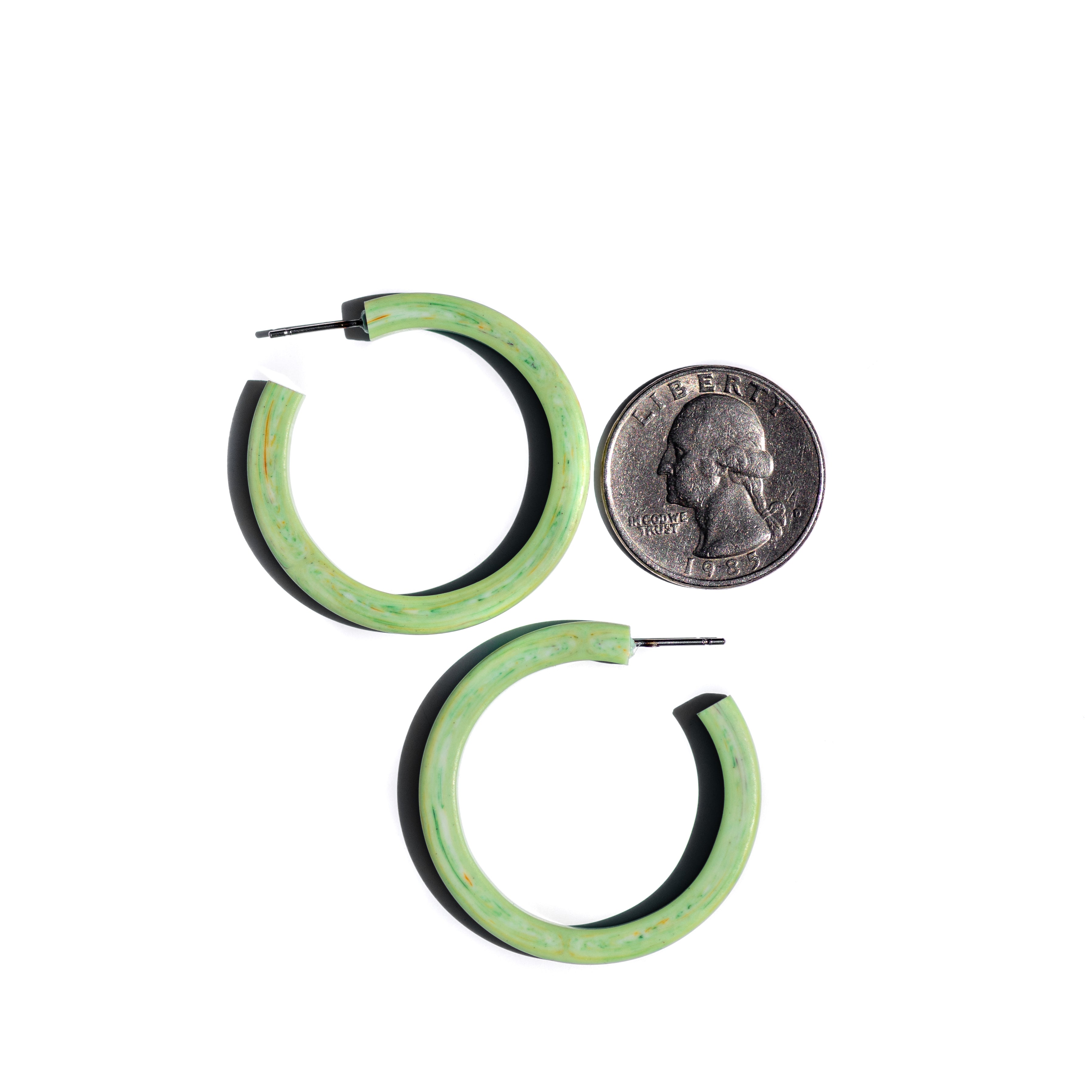 pastel green hoops