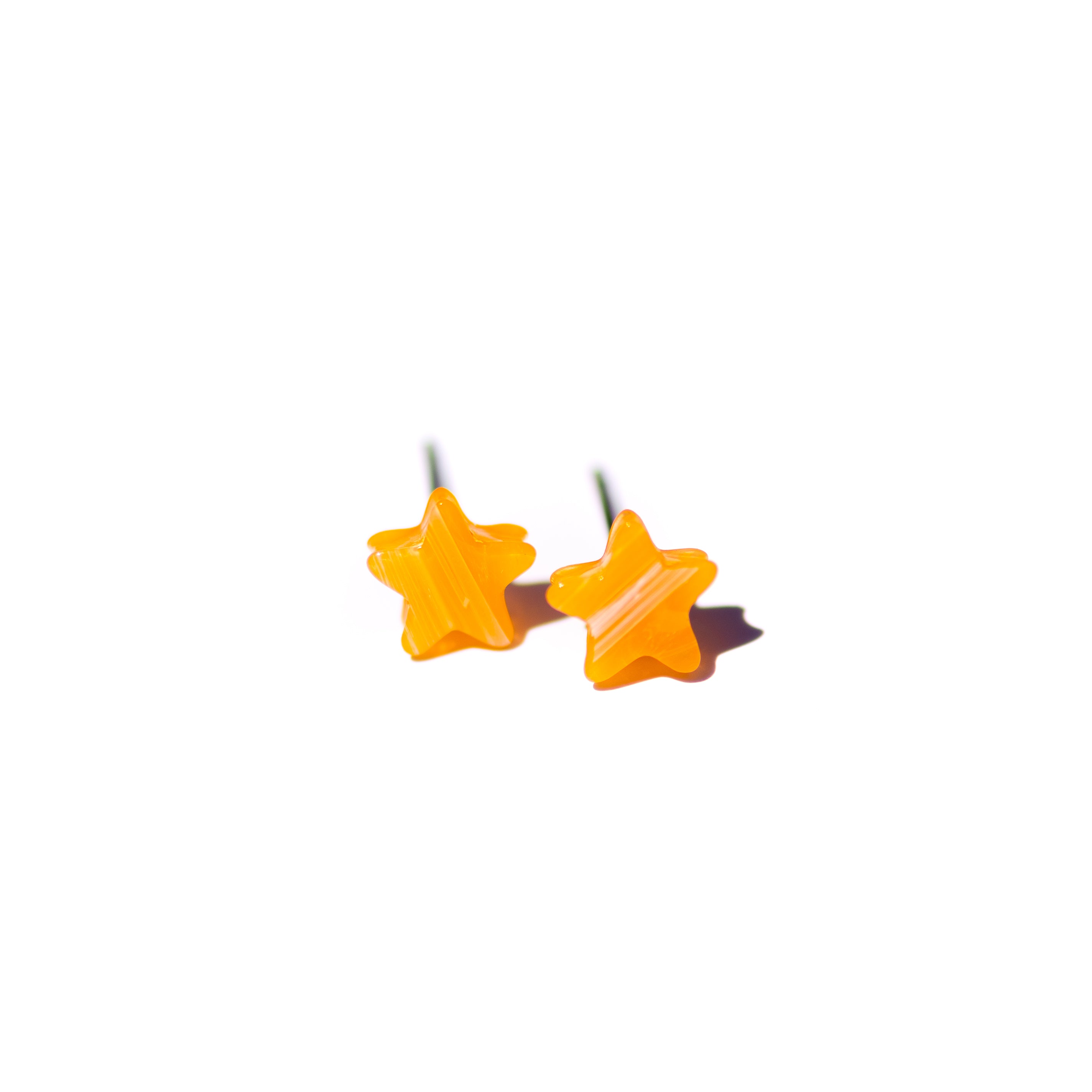 Amber Stripe Mini Star Stud Earrings
