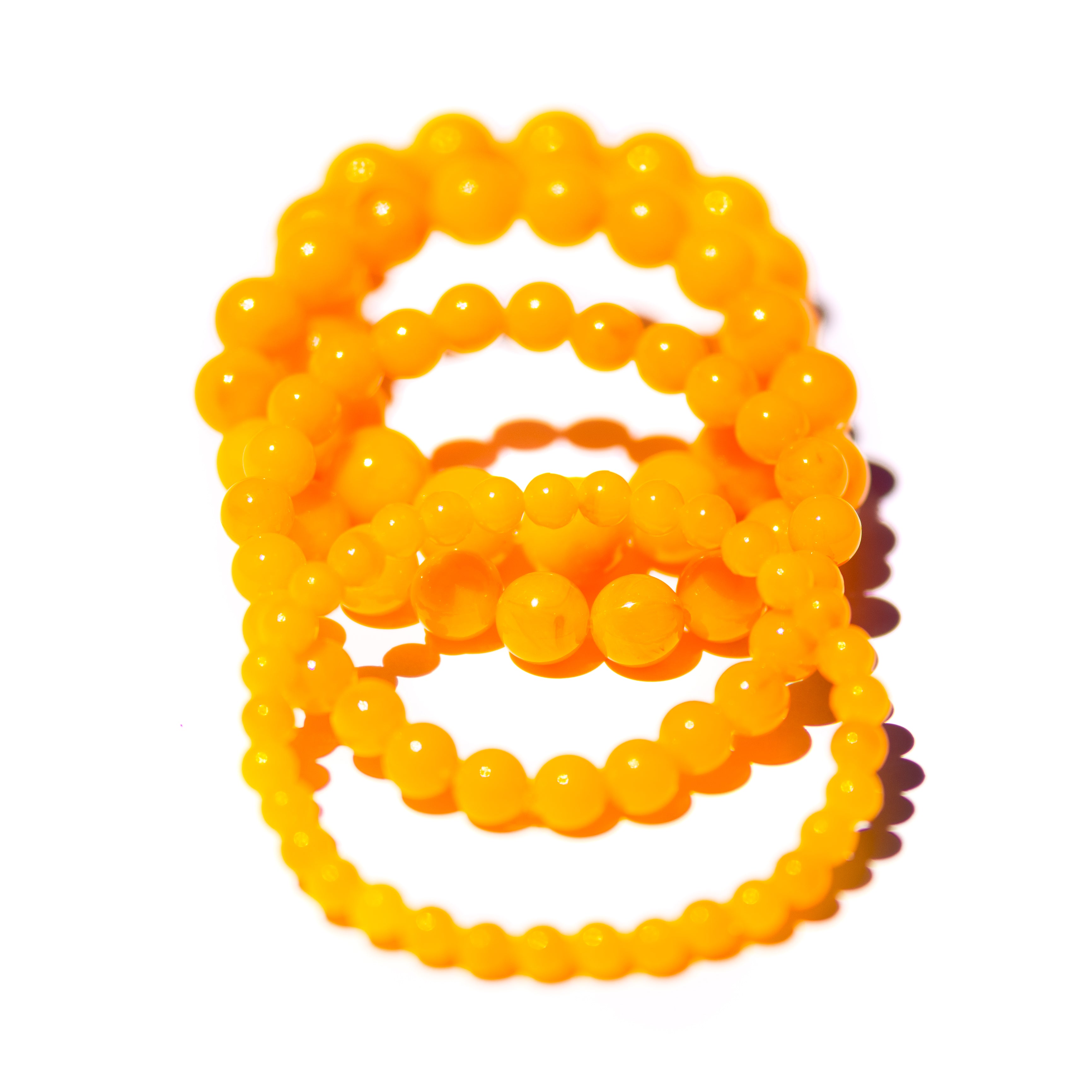 Golden Yellow Marbled Stack & Stretch Bracelets Set