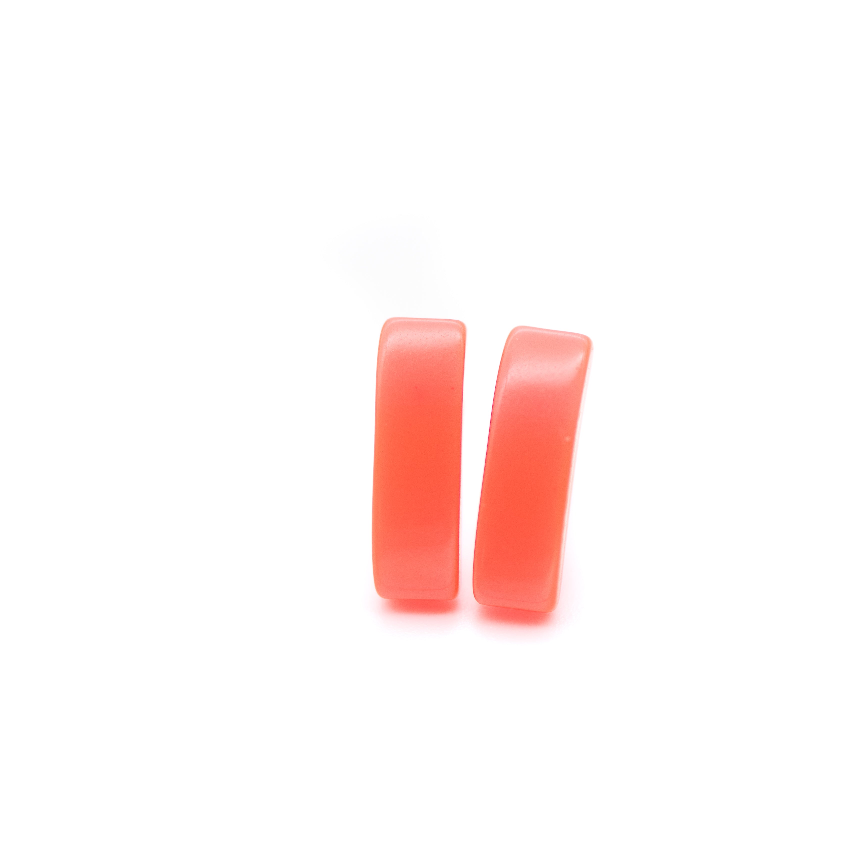 Neon Orange Moonglow Rectangle Stud Earrings