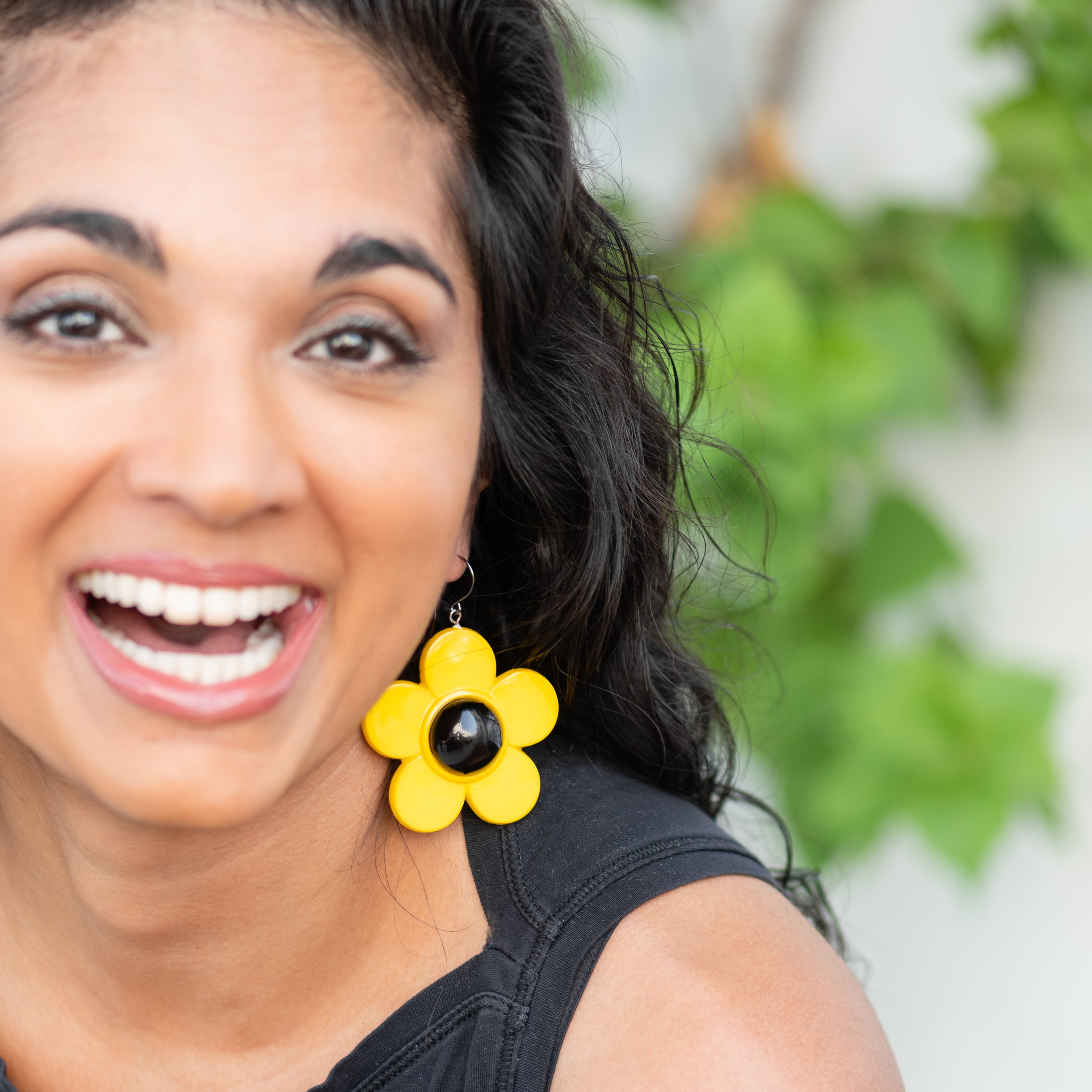 mod sunflower earrings