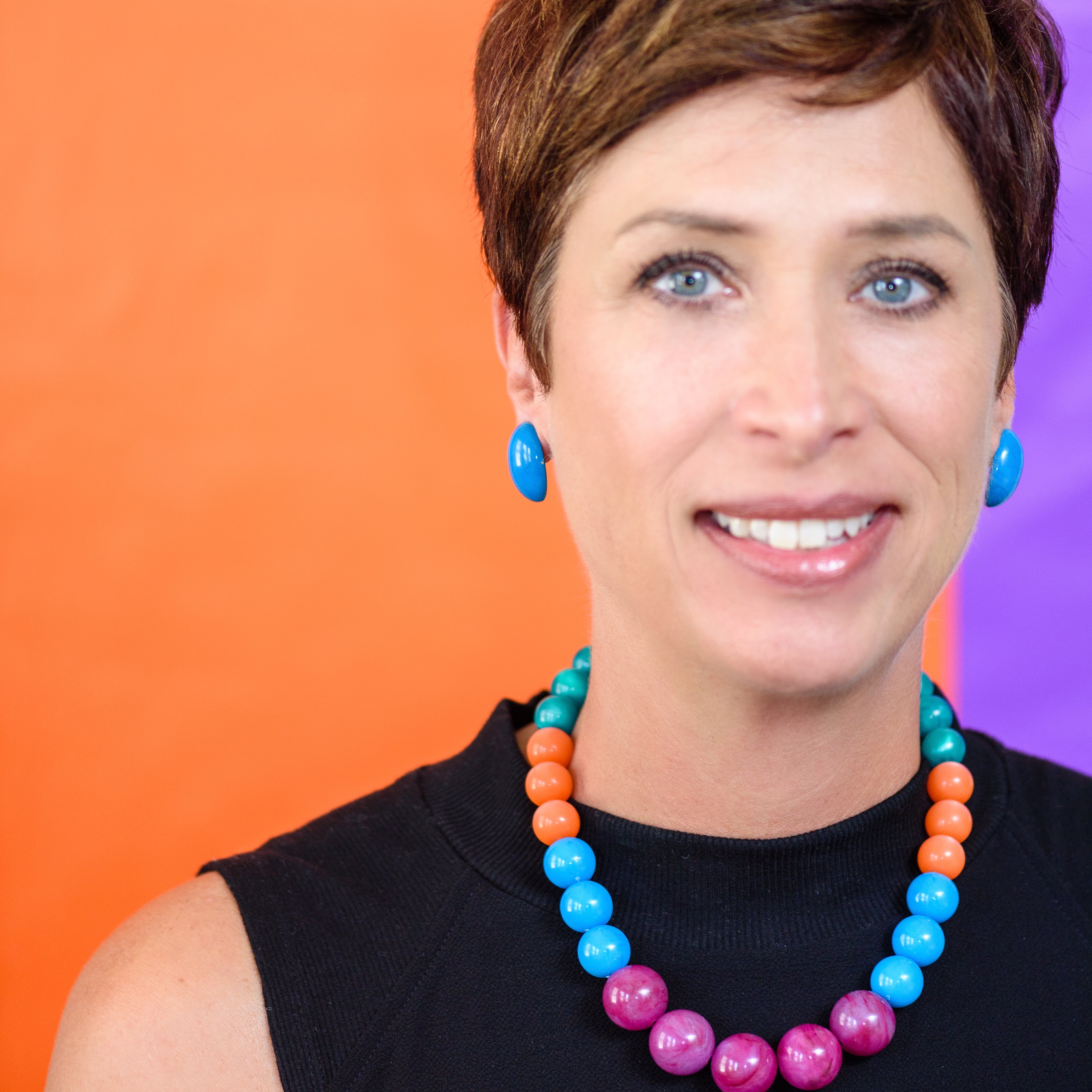 gem ton beaded necklace on Angie