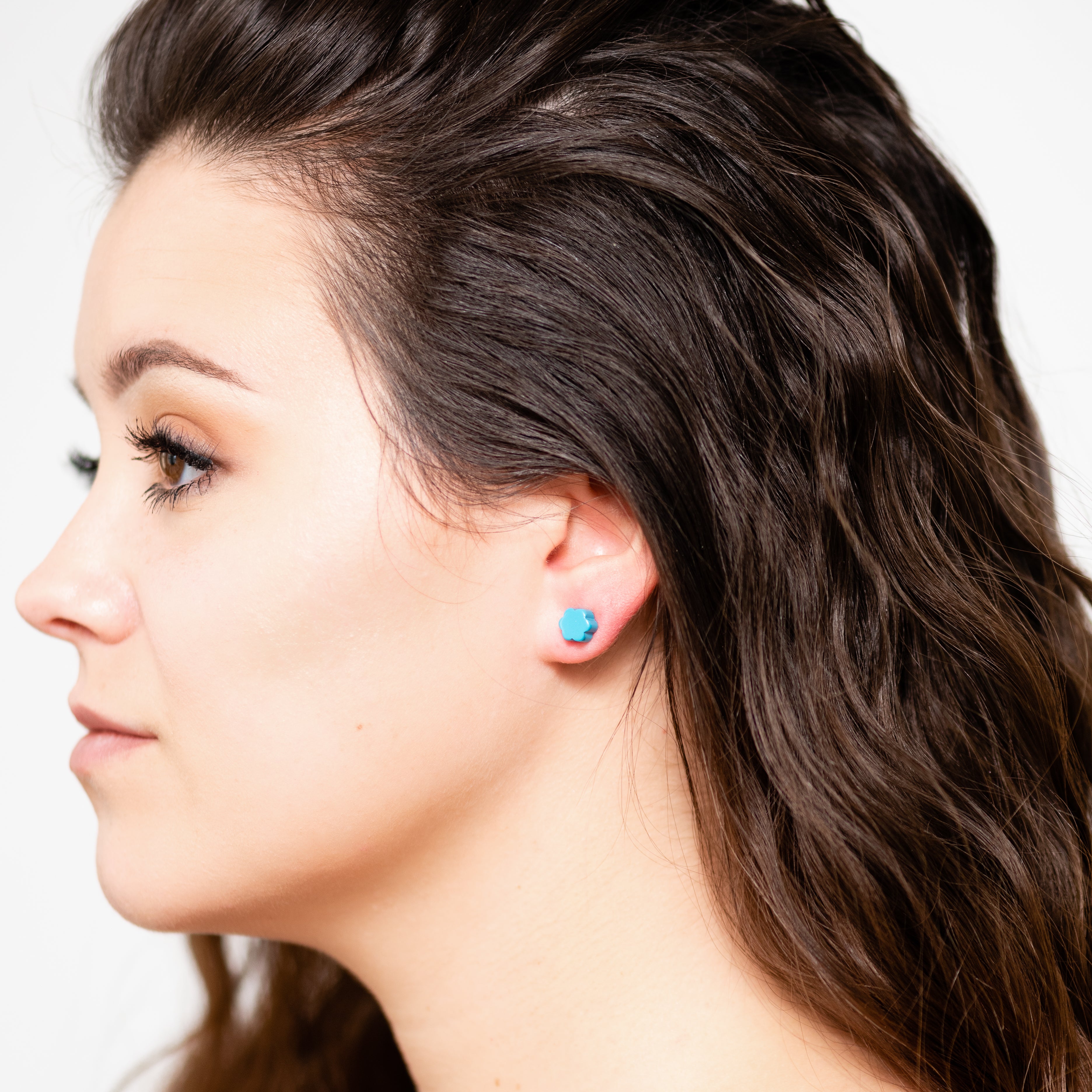 Purple Deco Daisy Stud Earrings