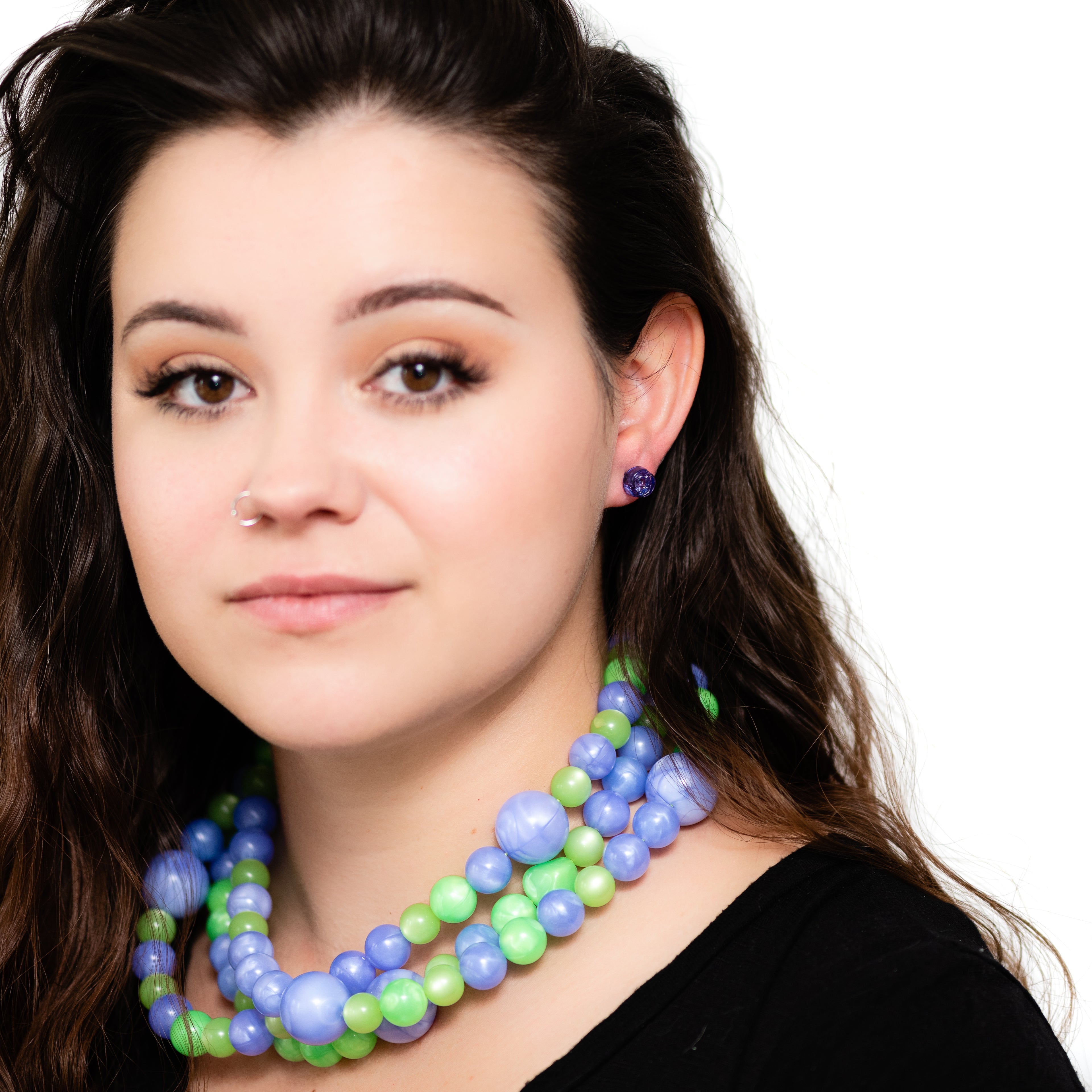 vintage necklace purple lime