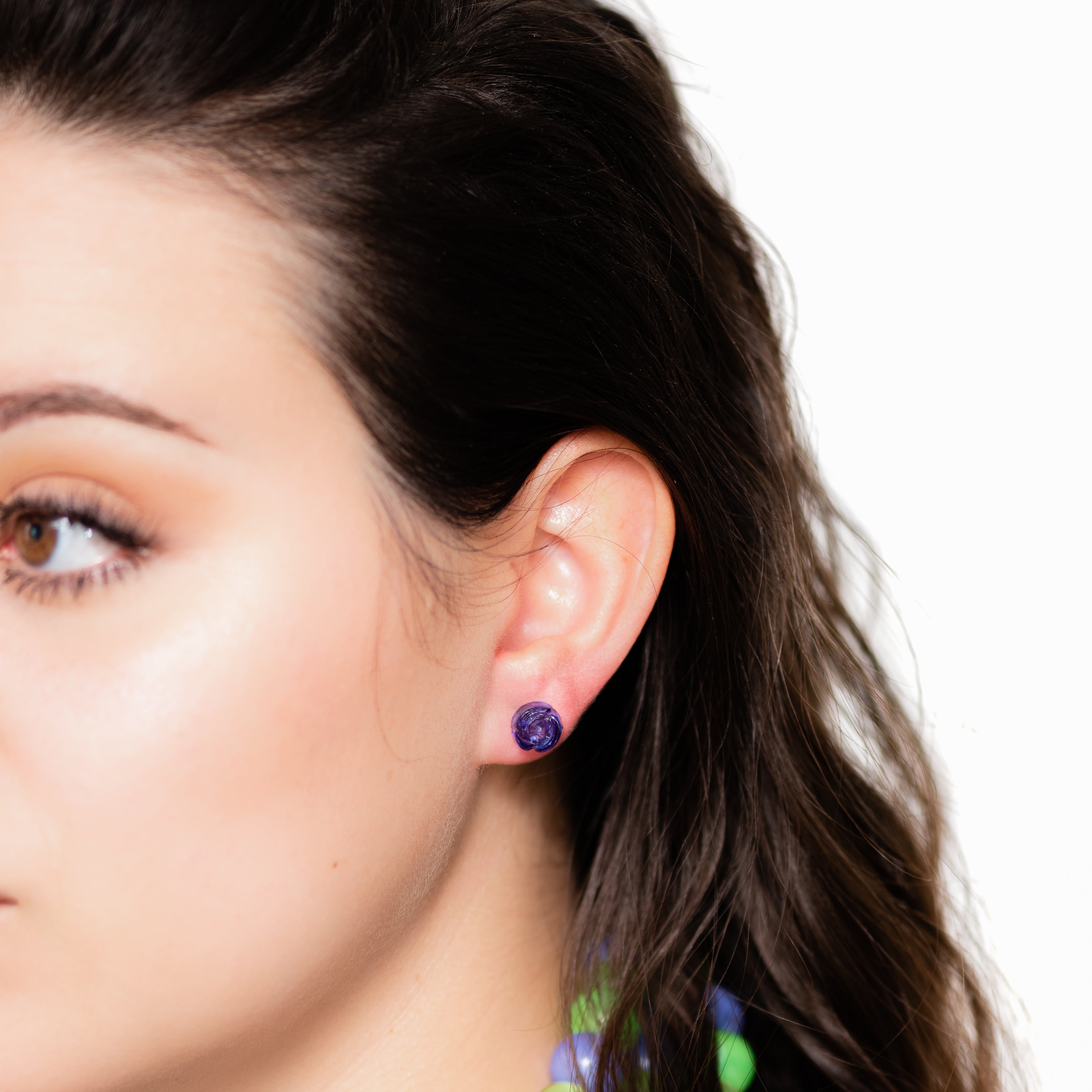 carved rose studs