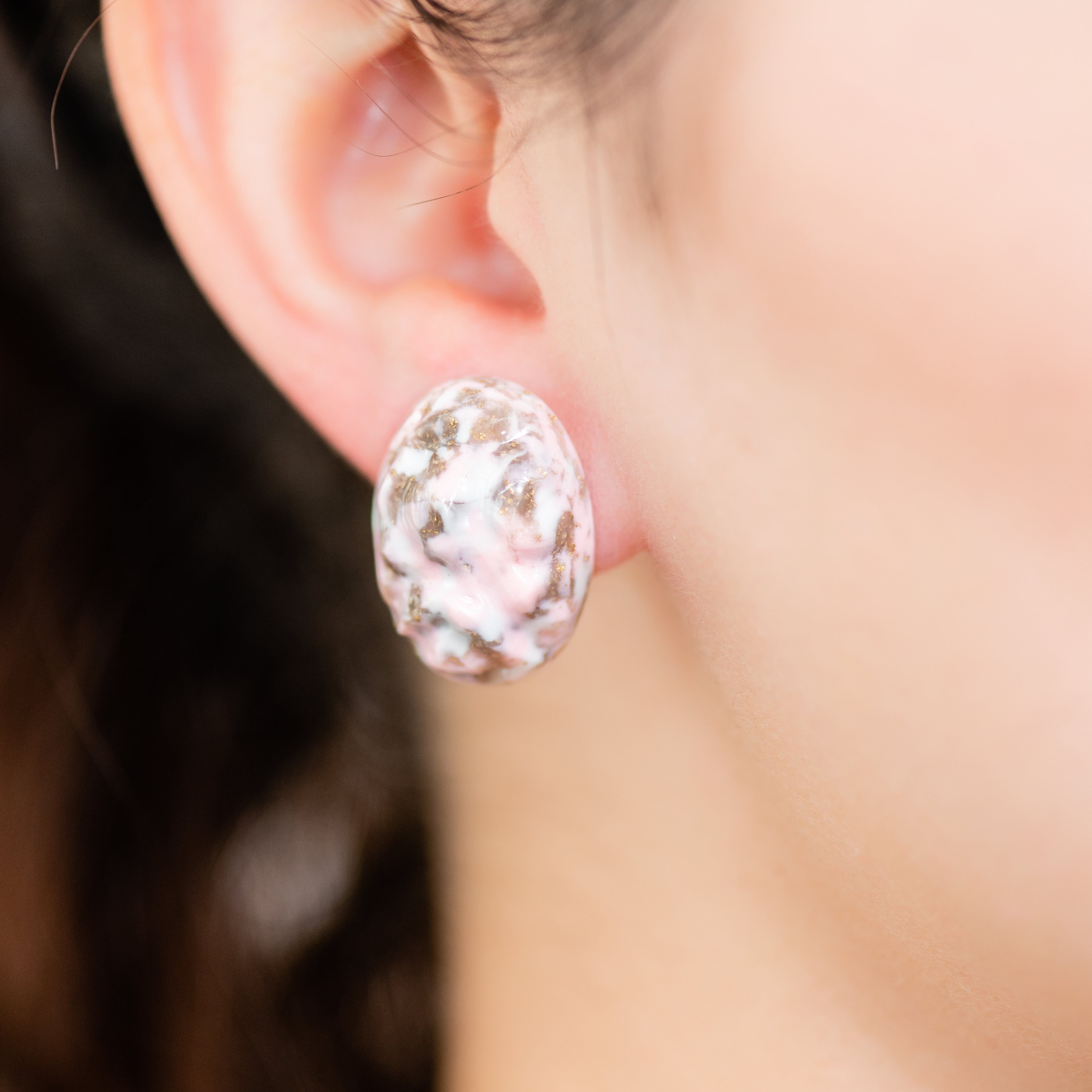 pink glitter studs