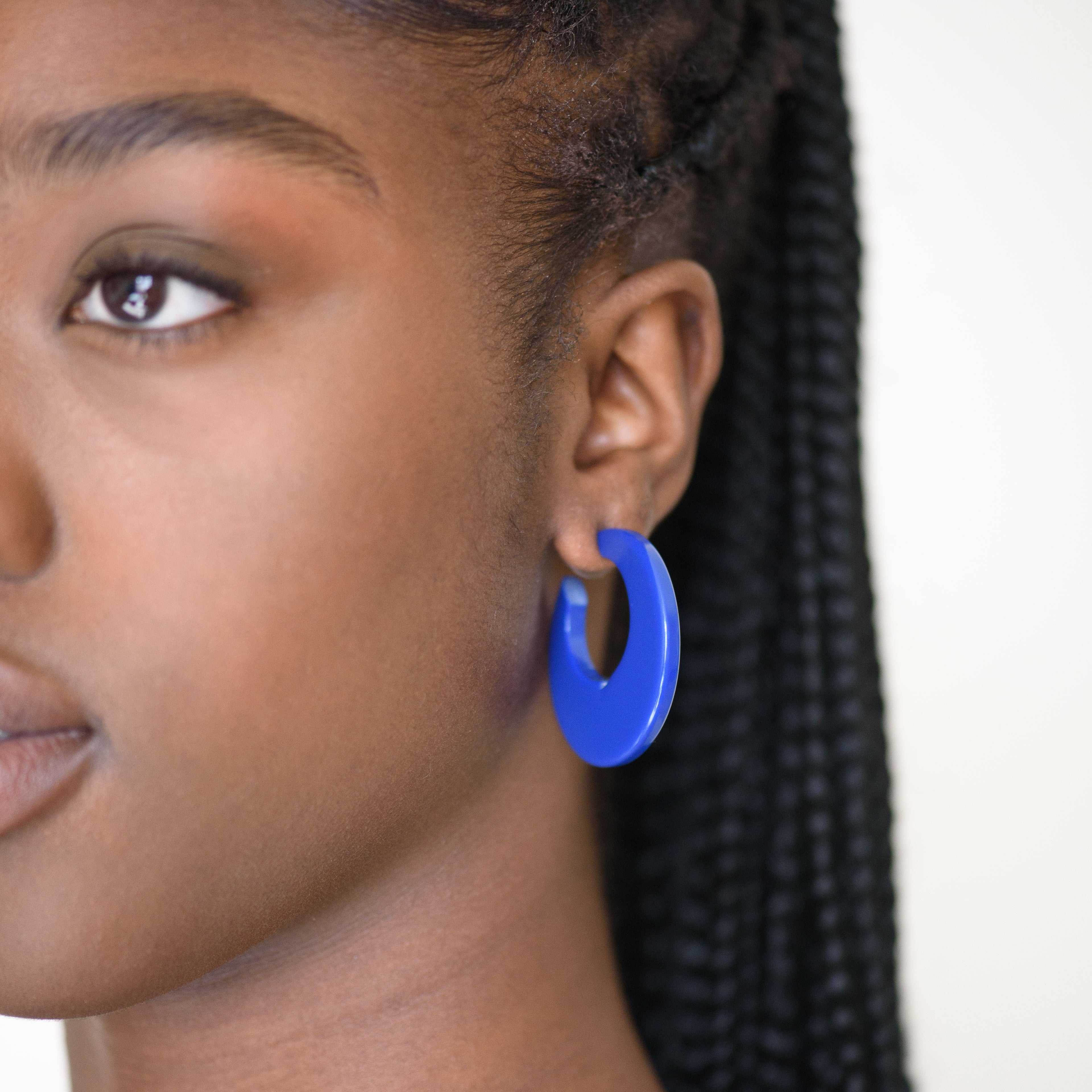 Cherry Red Frosted Mod Go Go Hoop Earrings