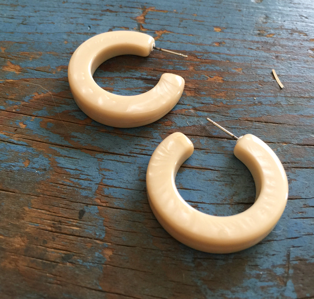 ivory marbled hoops