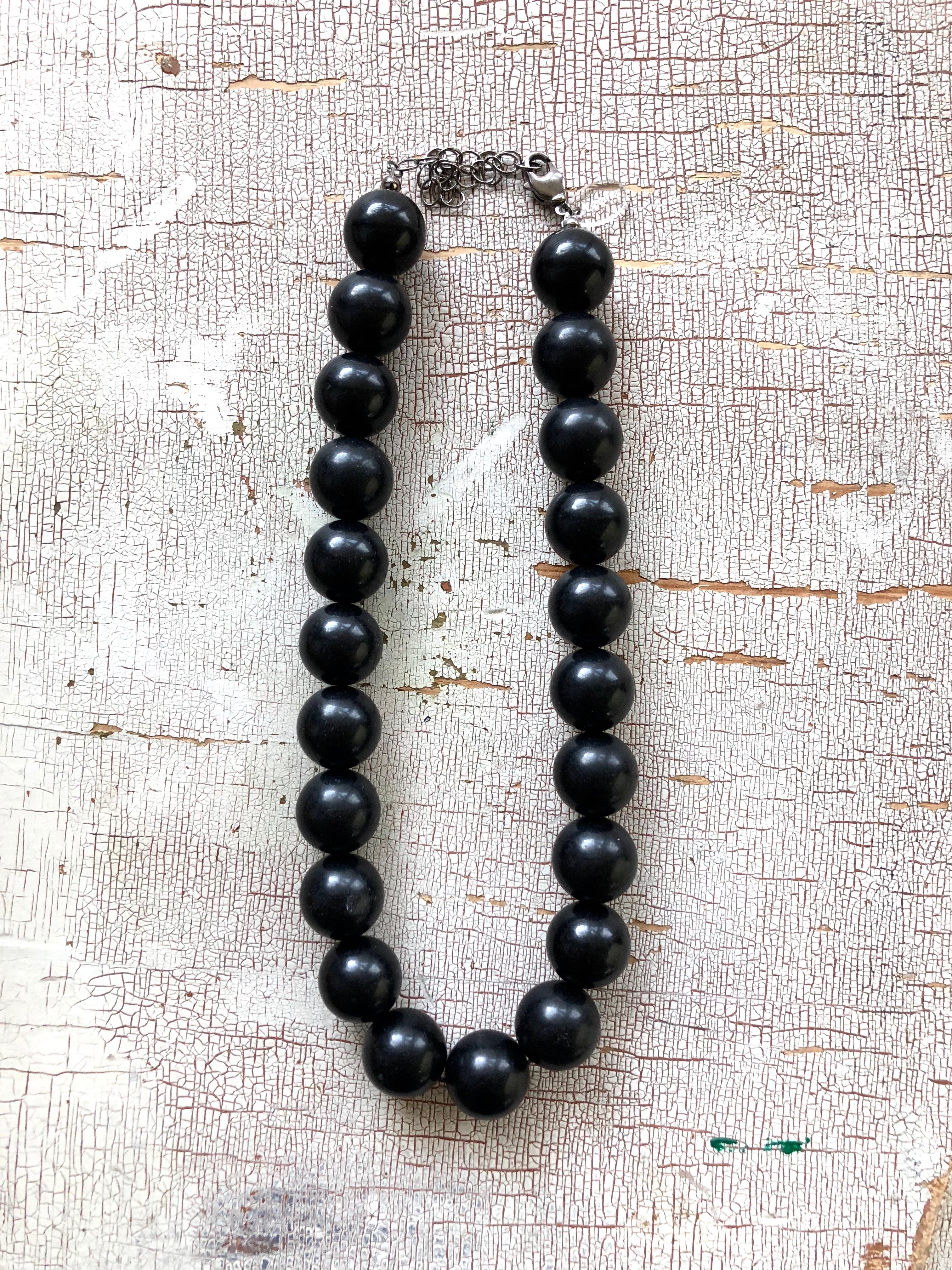 black plastic necklace