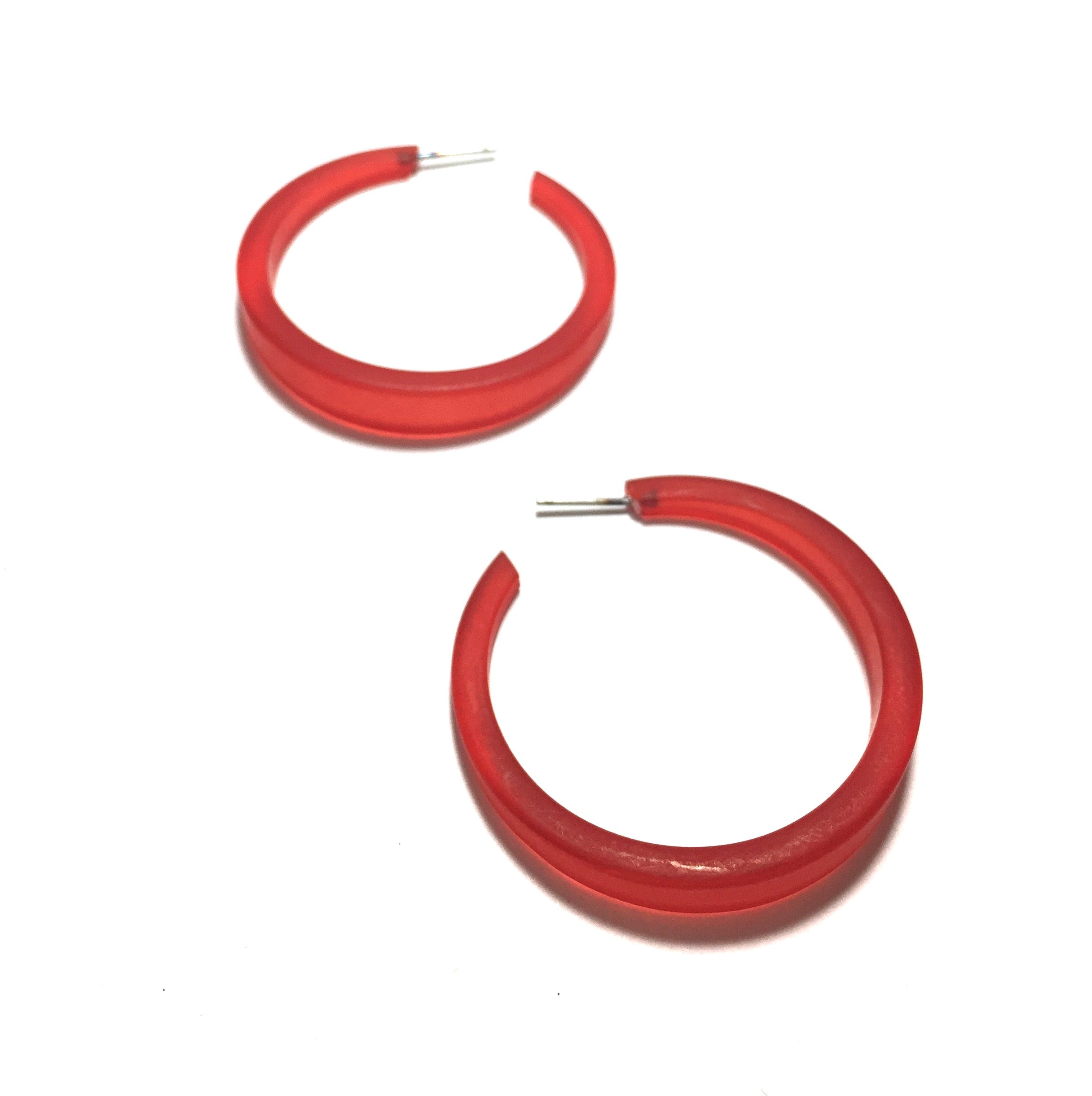 red hoop earrings