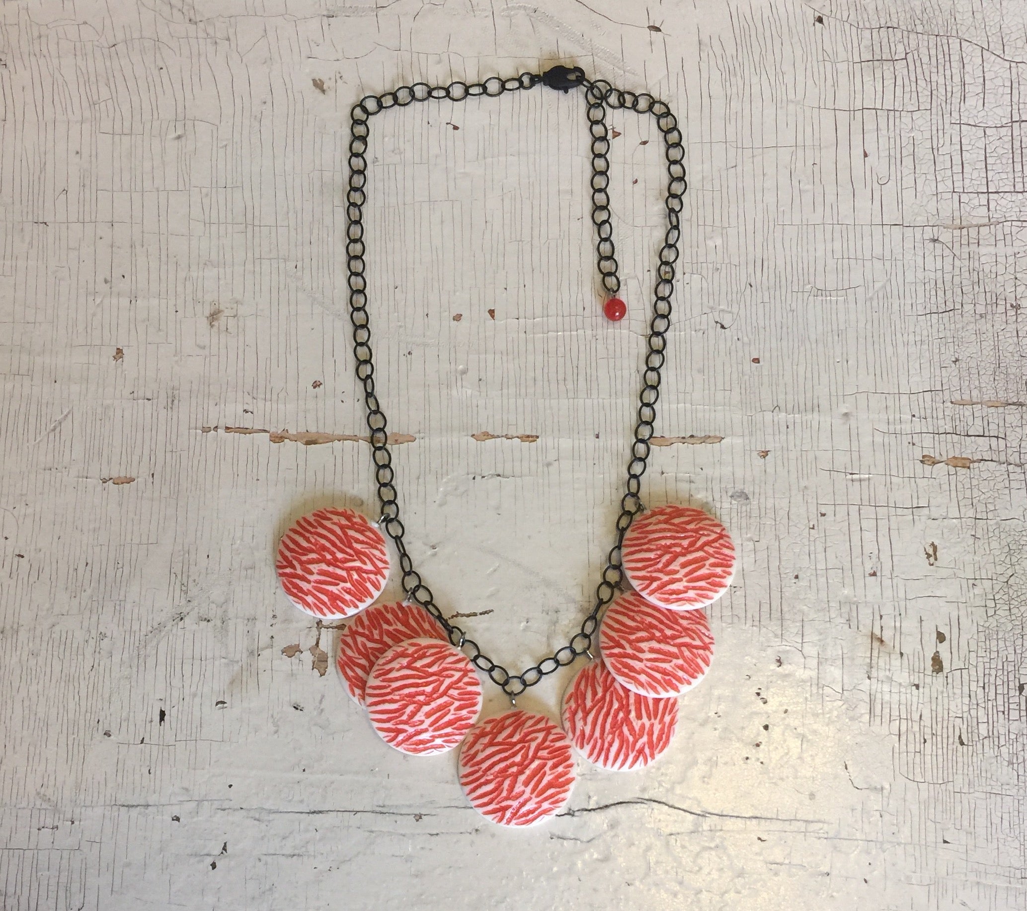 salmon cream necklace