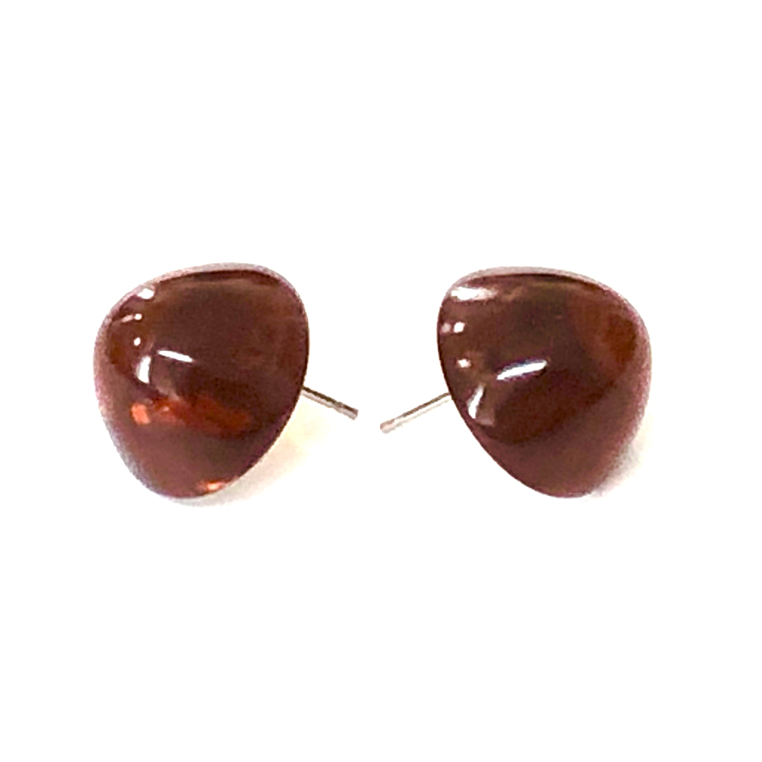 brown button stud