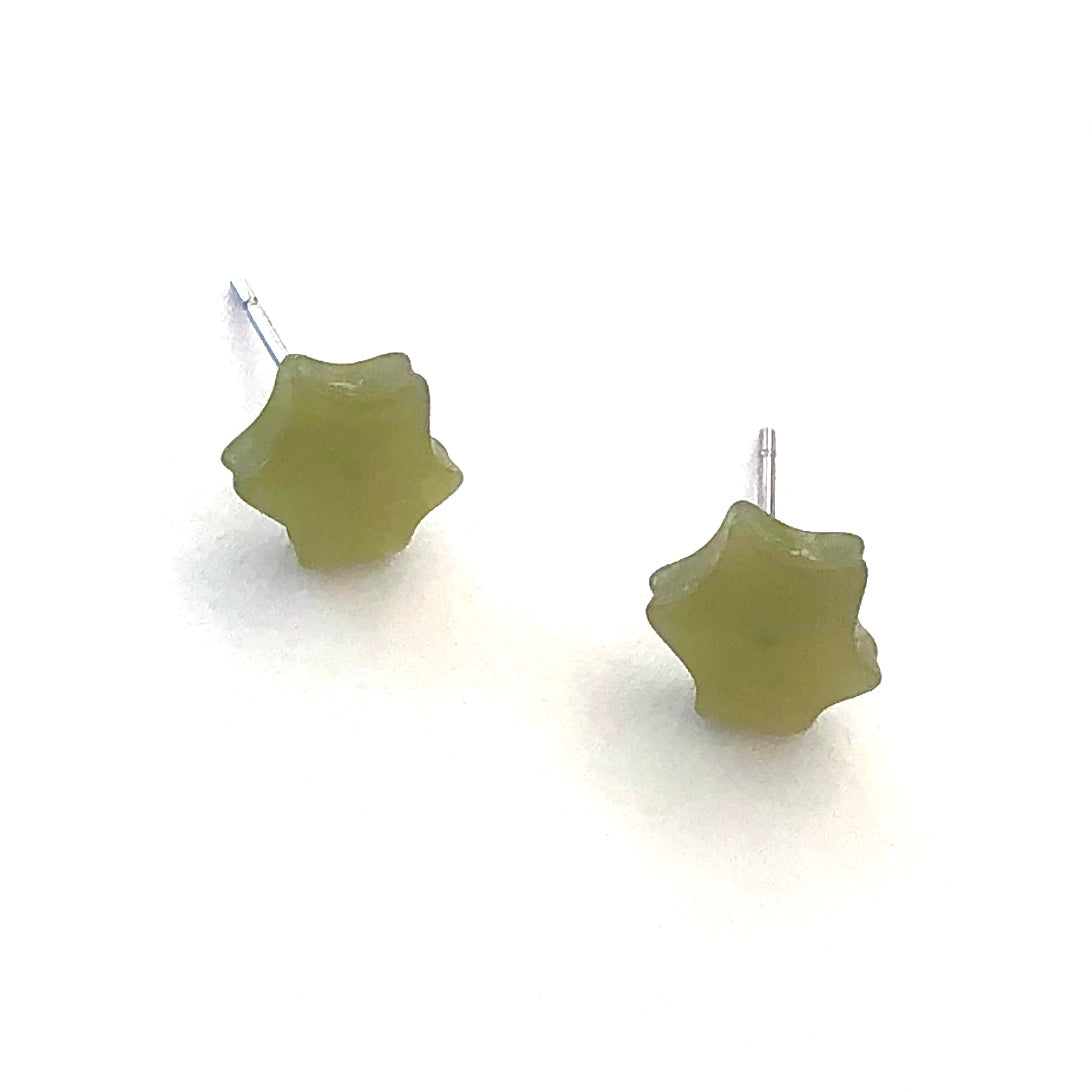Sage Green Moonglow Mini Star Vintage Stud Earrings