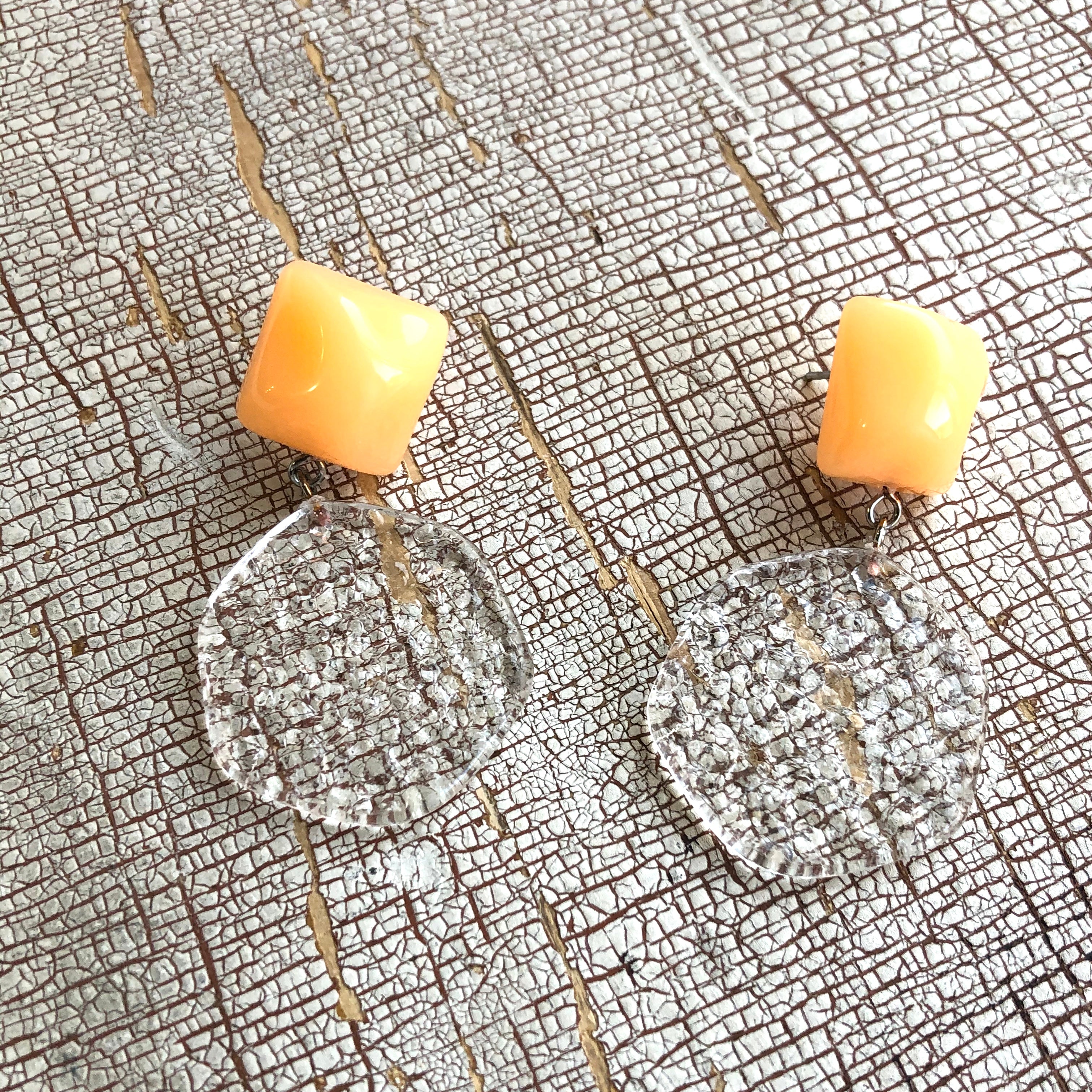 Orange & Clear Ice Chip Sophie Earrings
