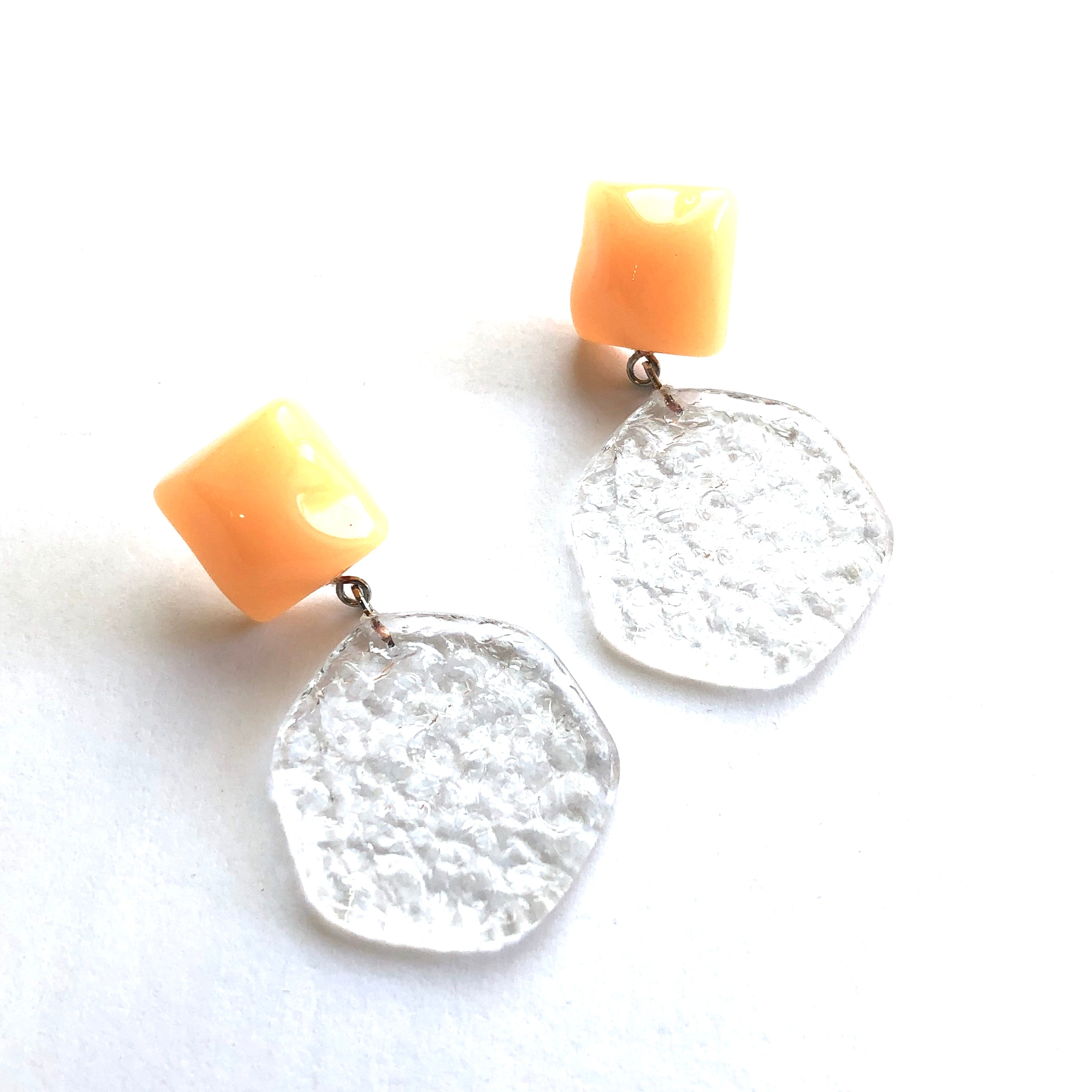Orange & Clear Ice Chip Sophie Earrings