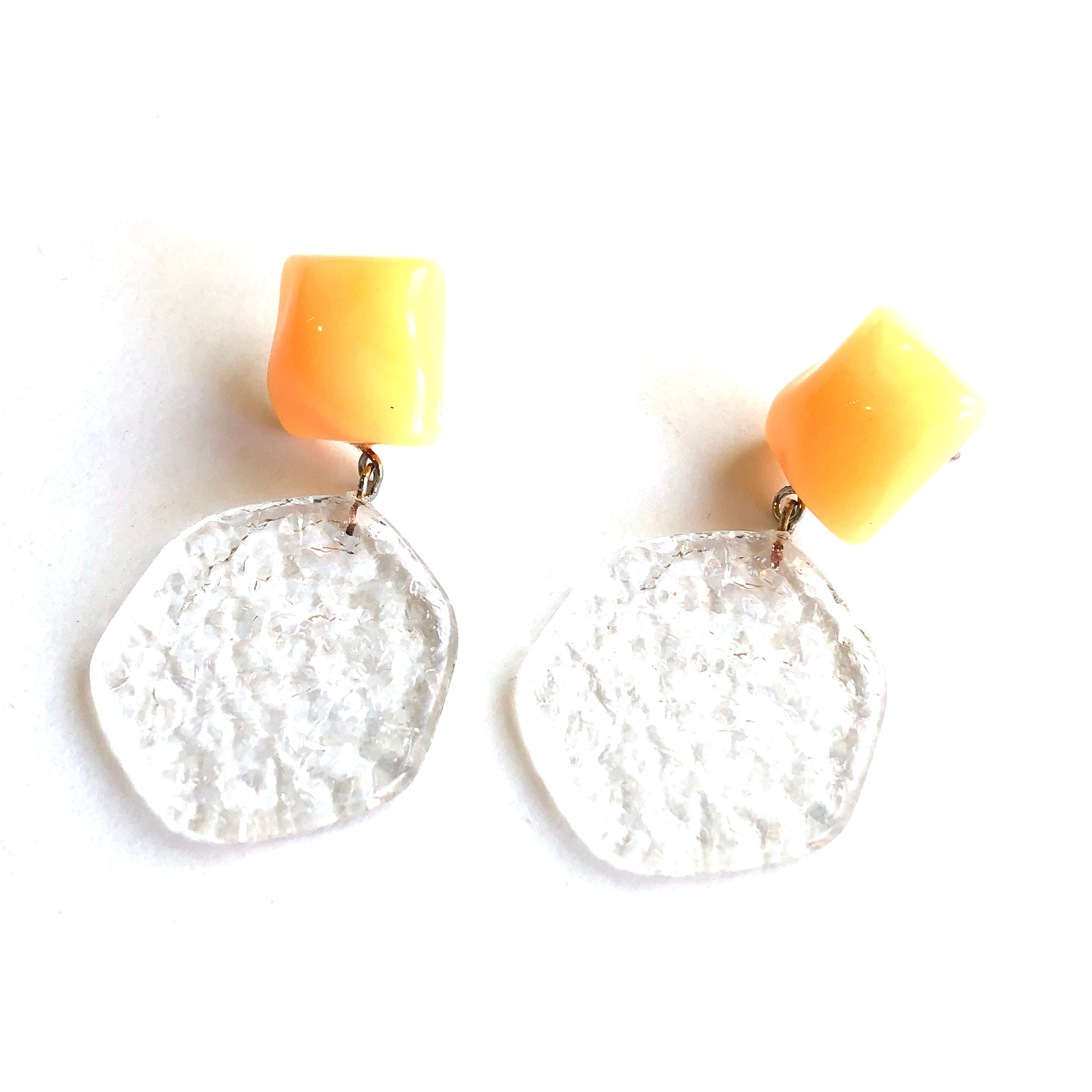 Orange & Clear Ice Chip Sophie Earrings