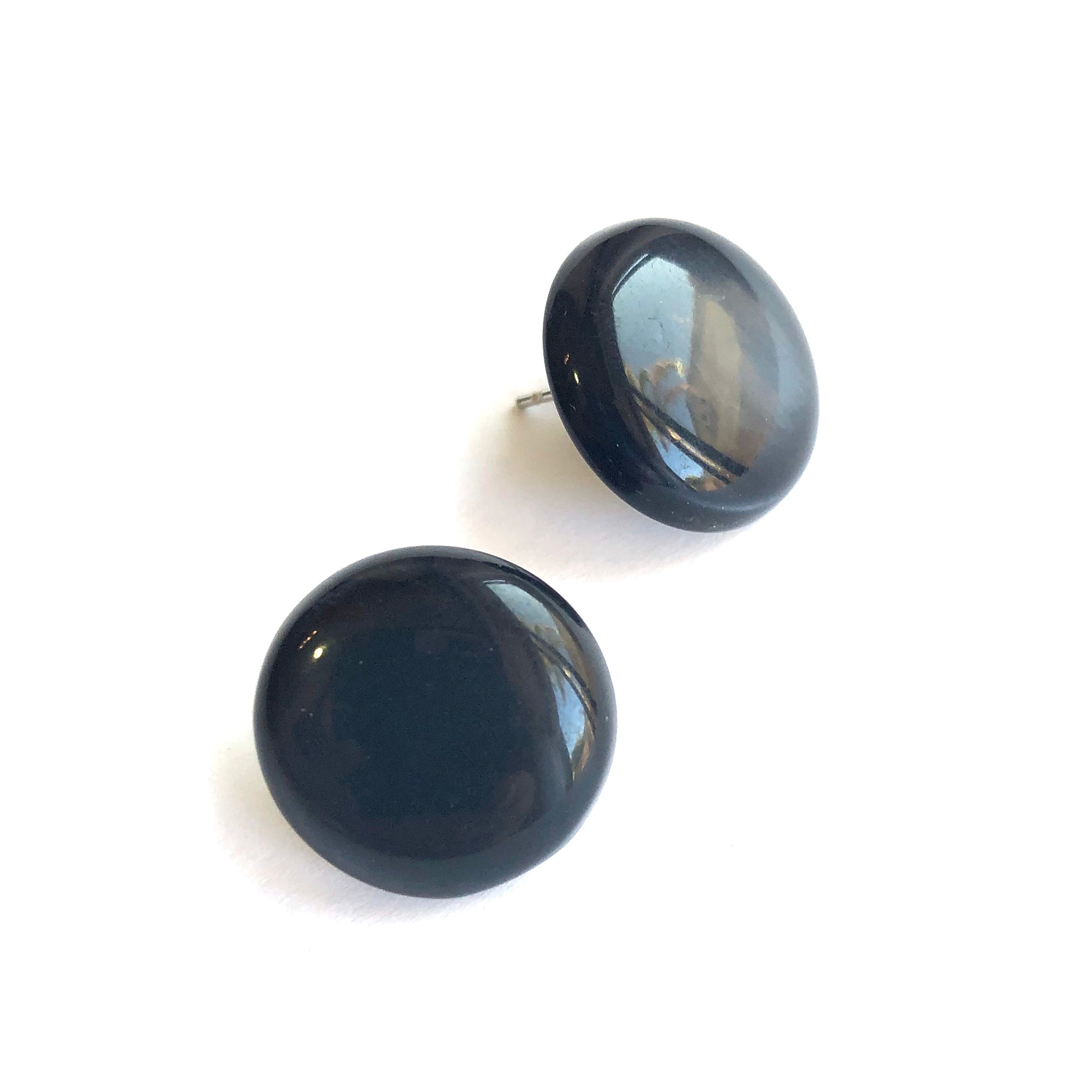 dark grey moonglow studs