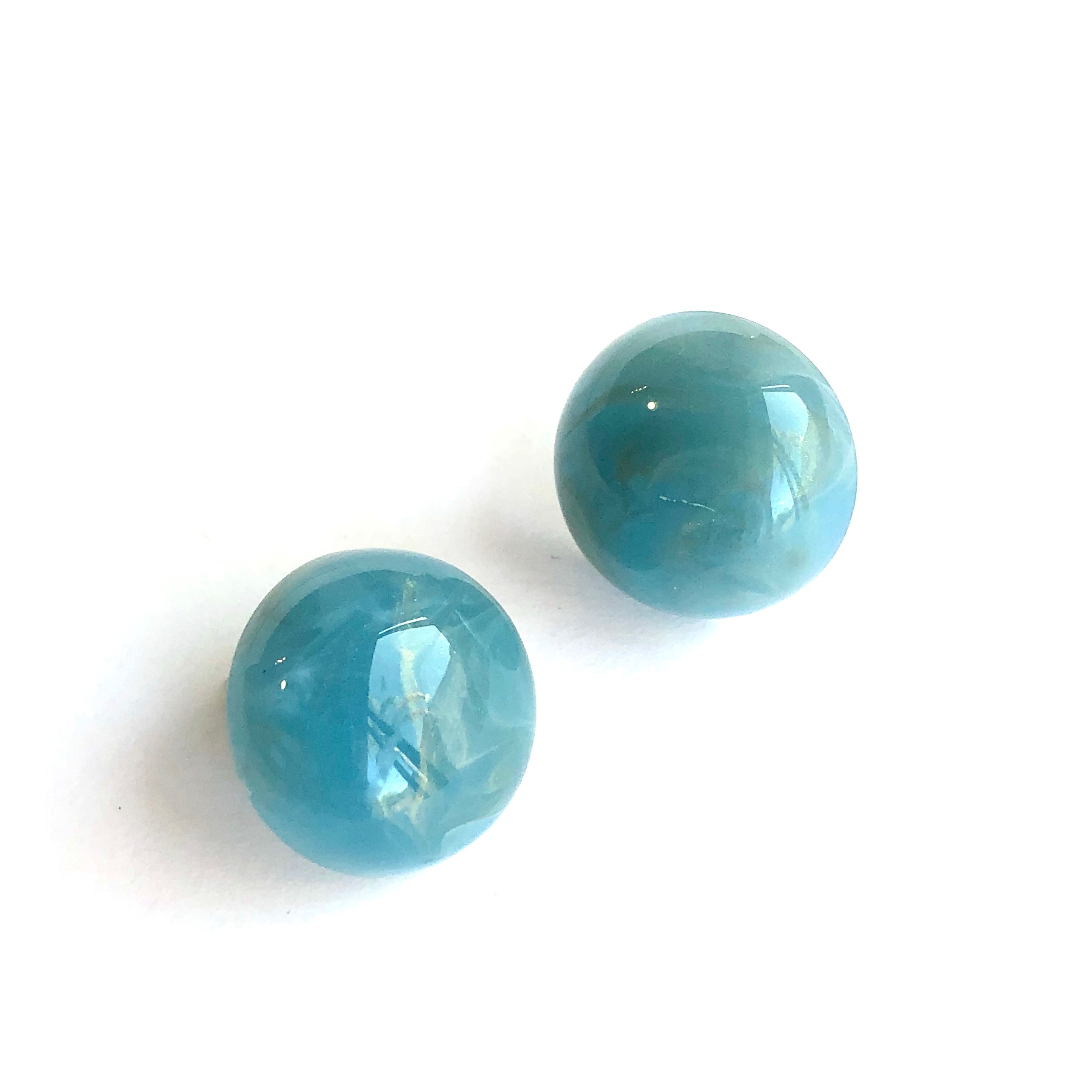 sky blue marbled studs