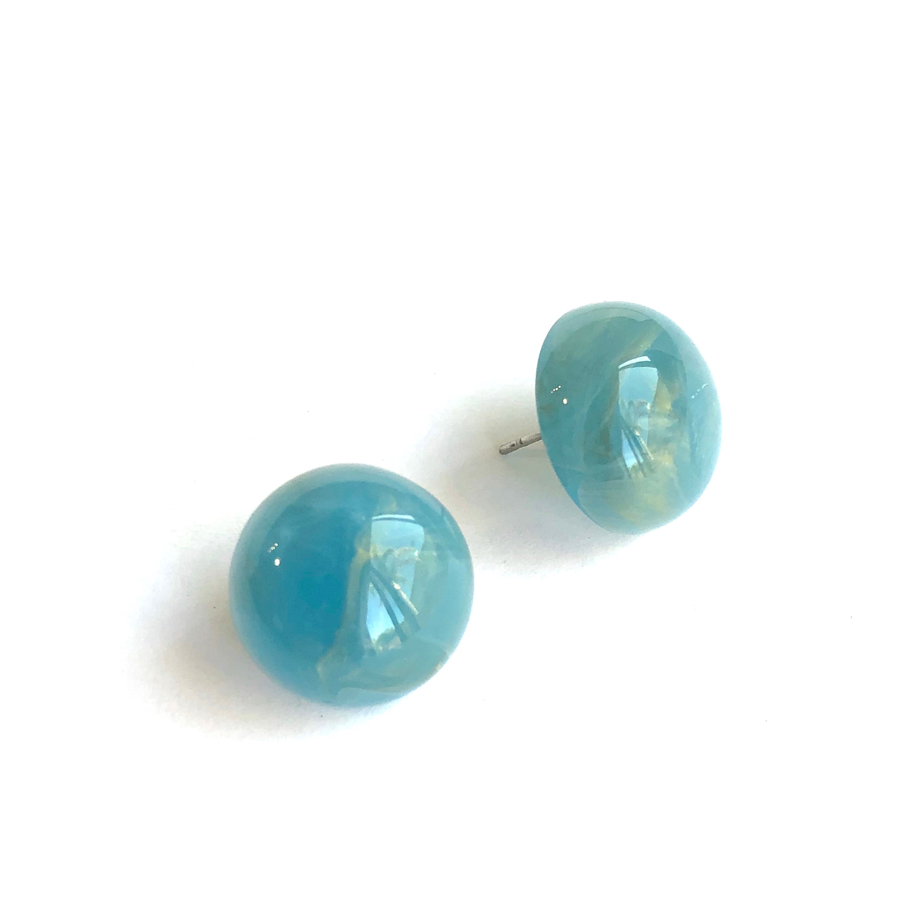 marbled gold blue studs