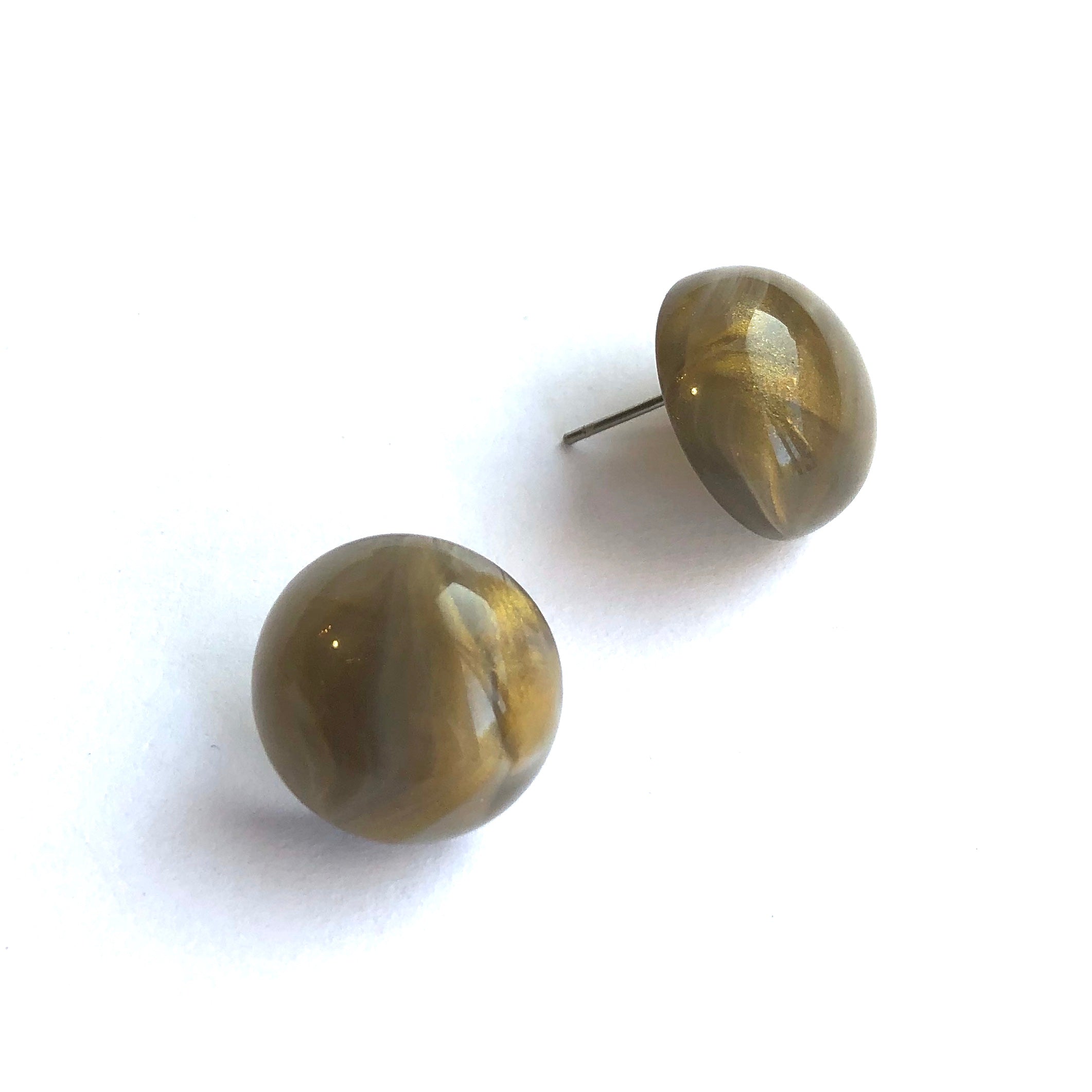 dark grey button studs