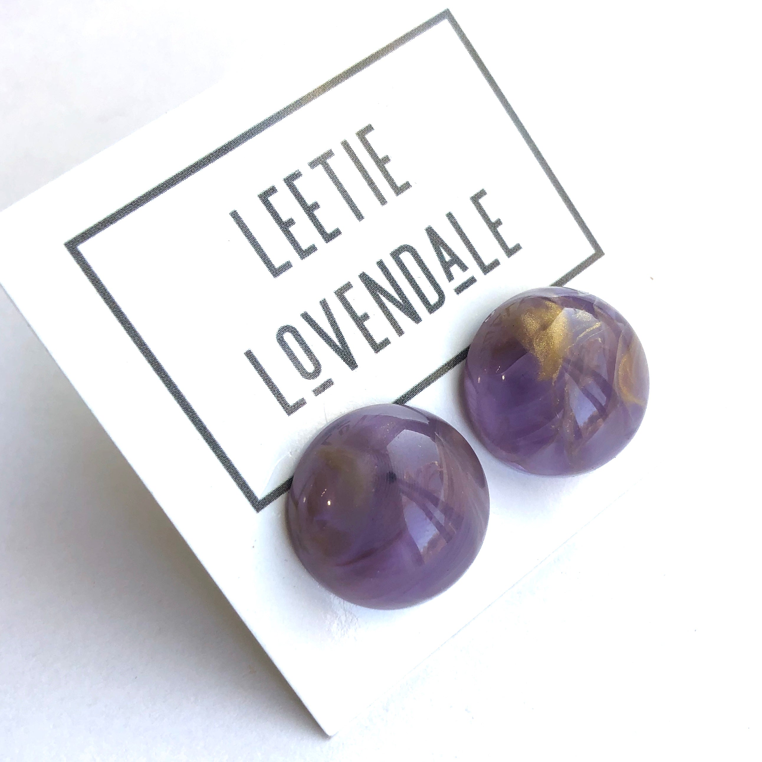 purple gold studs