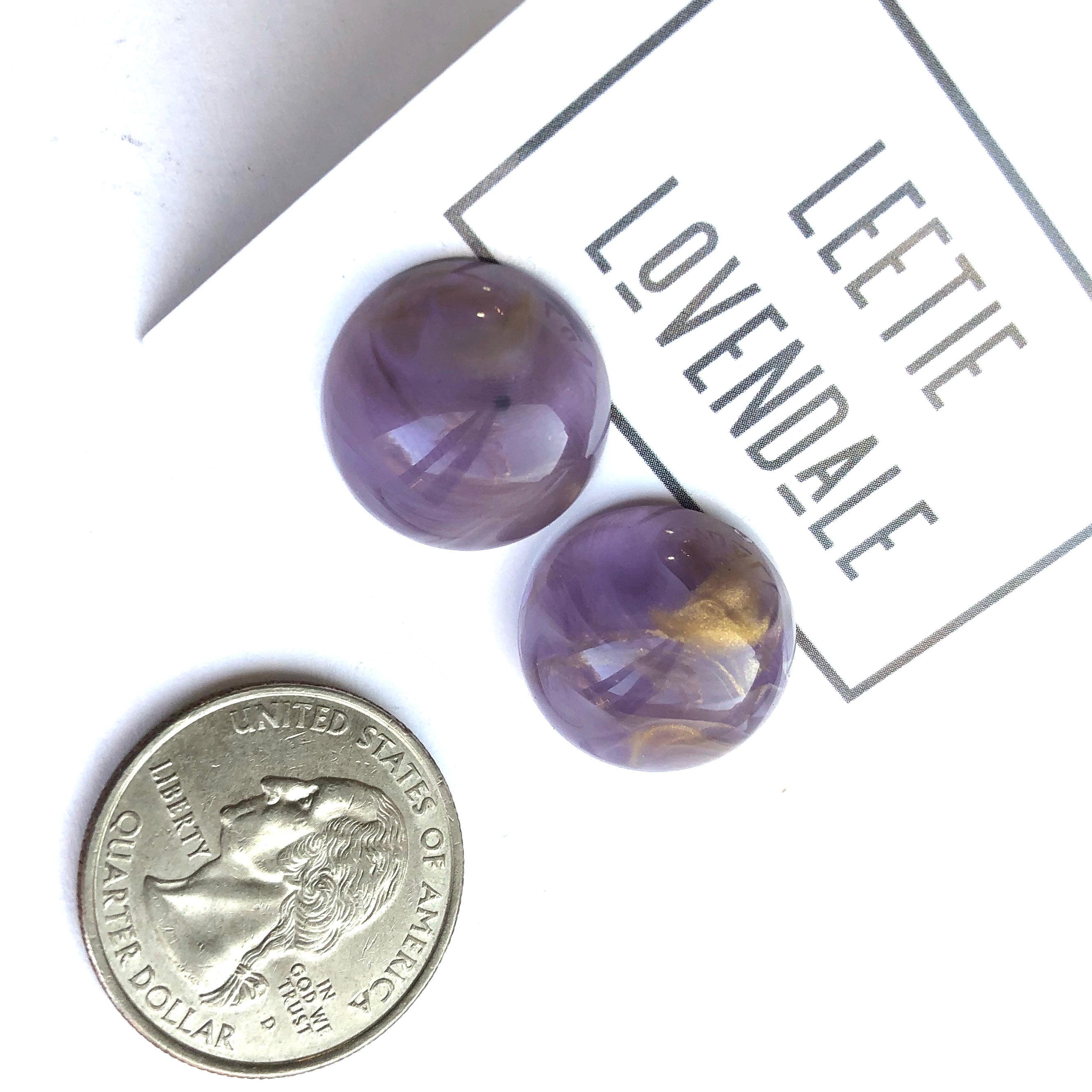 purple lucite studs
