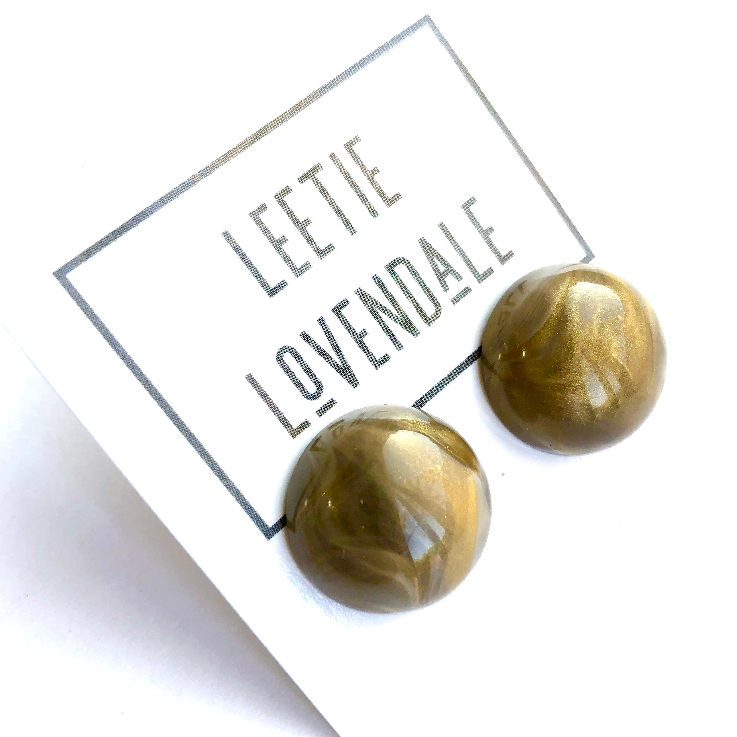 grey gold stud earrings