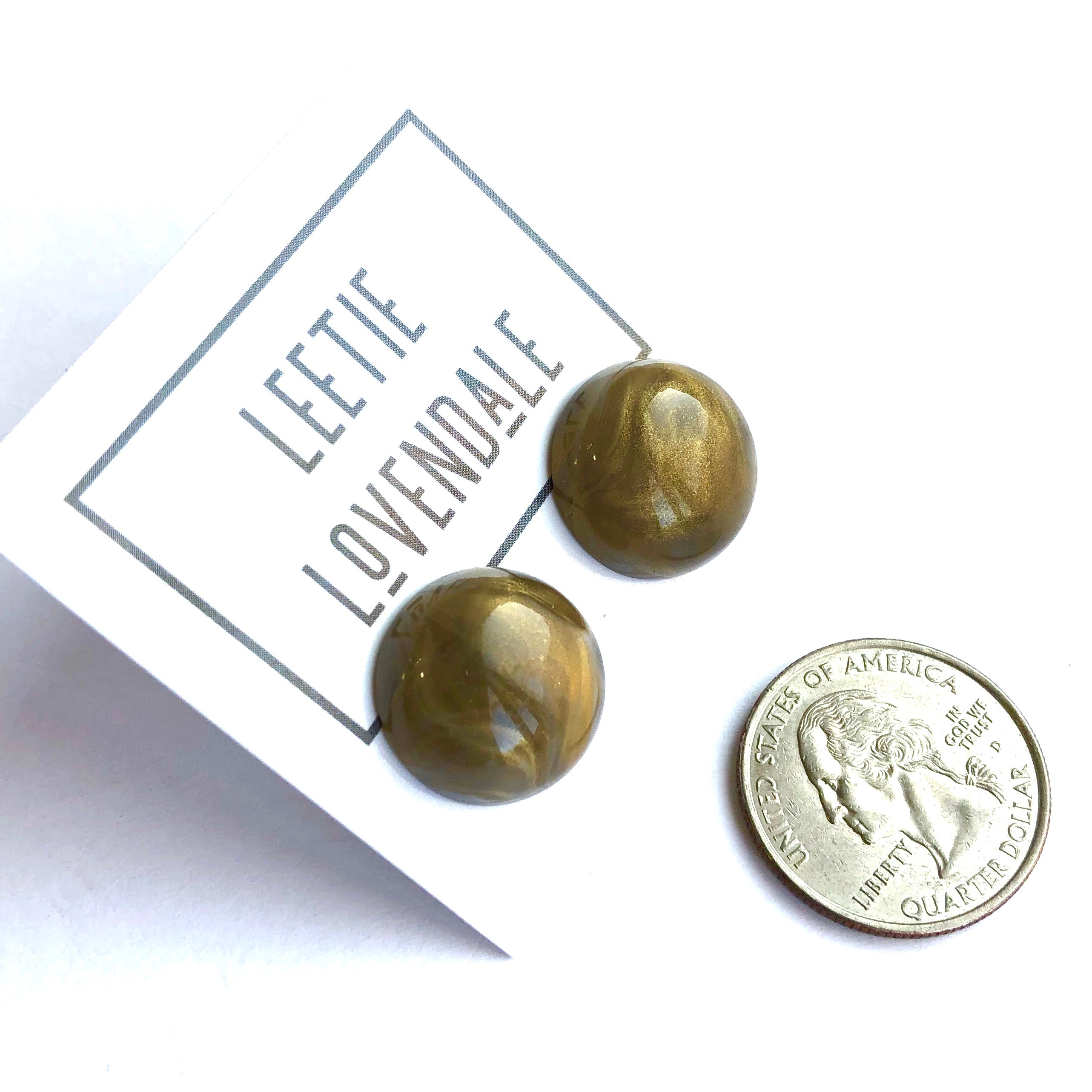 marbled gold stud earrings