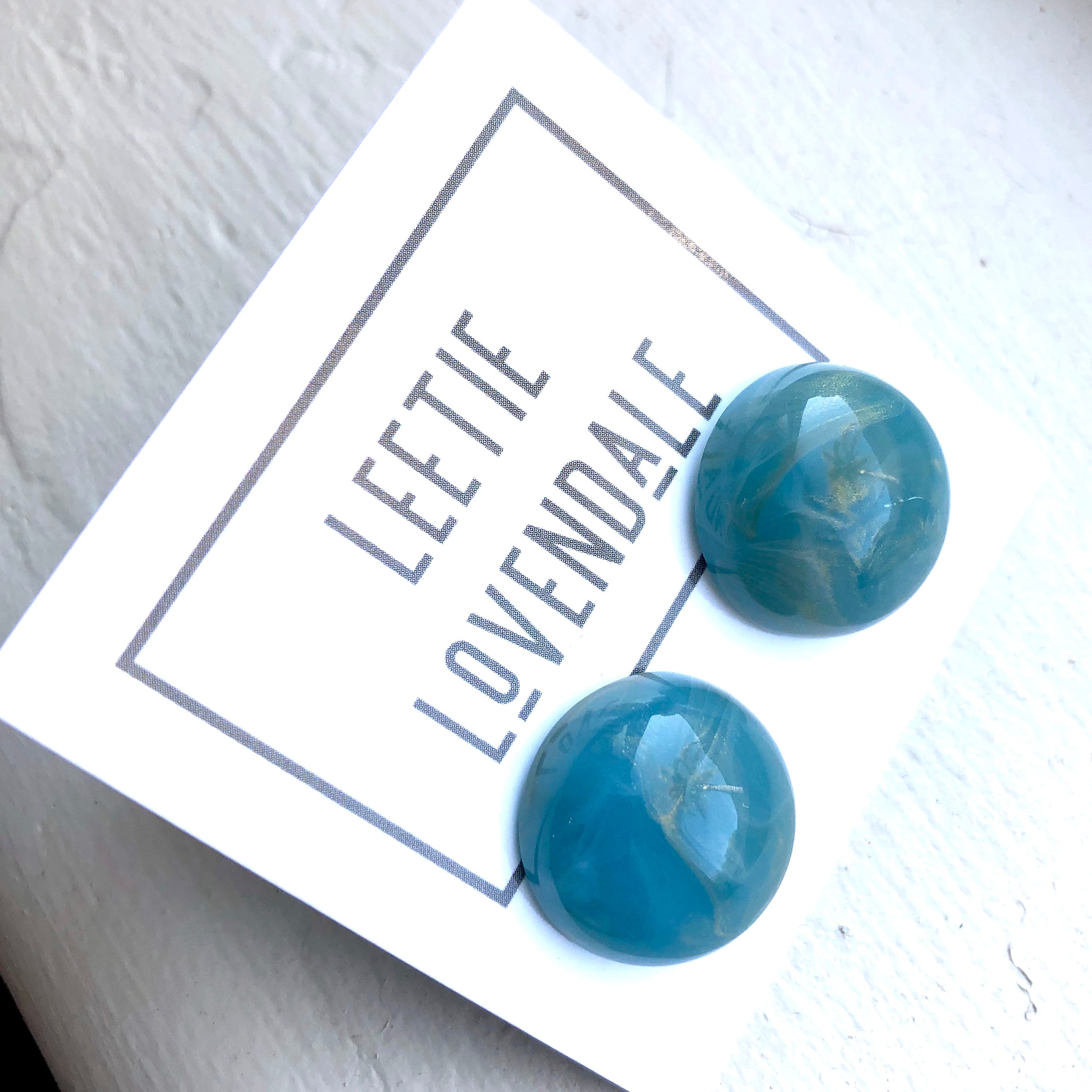 marbled blue earrings