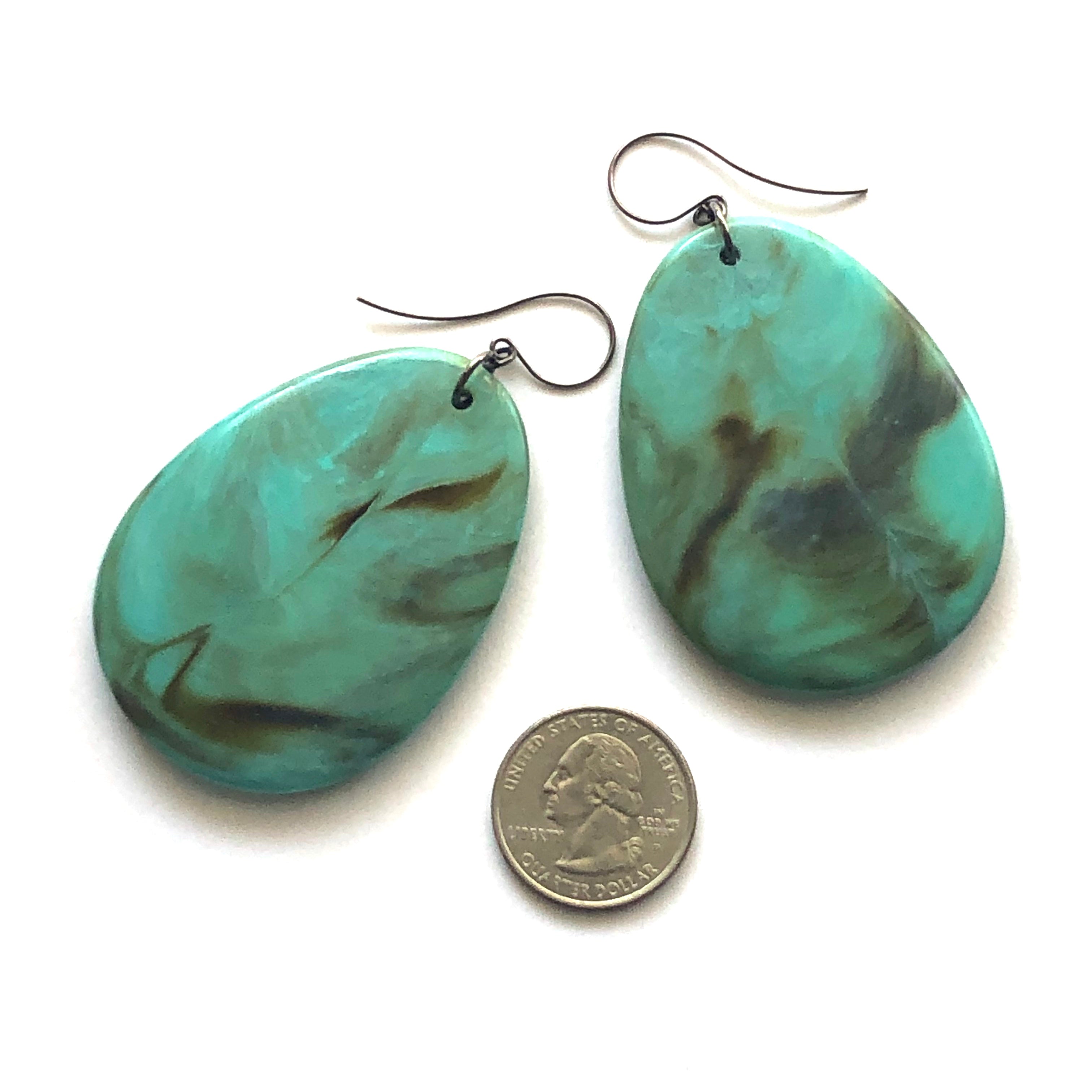 marbled teardrop earrings