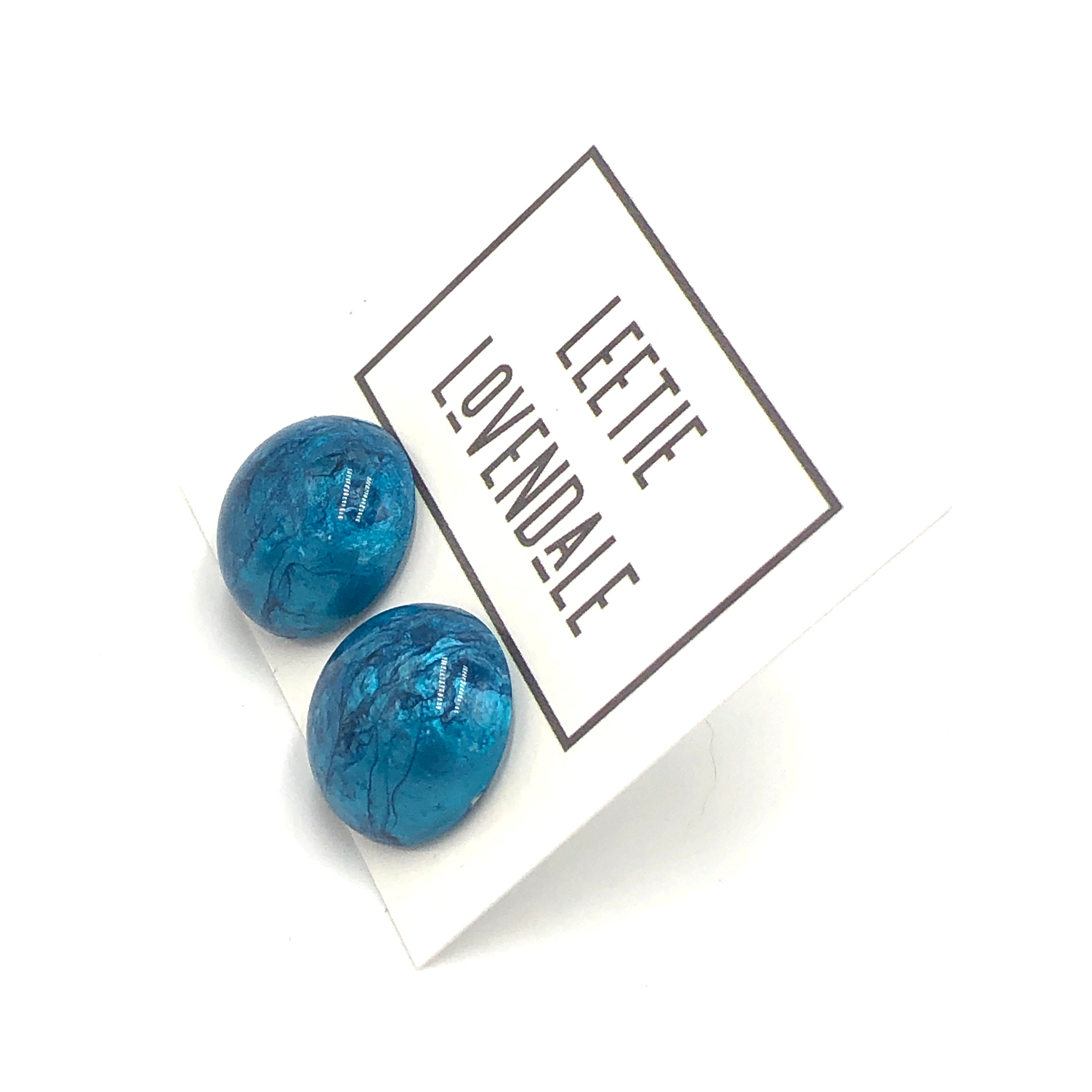 deep blue stud earrings