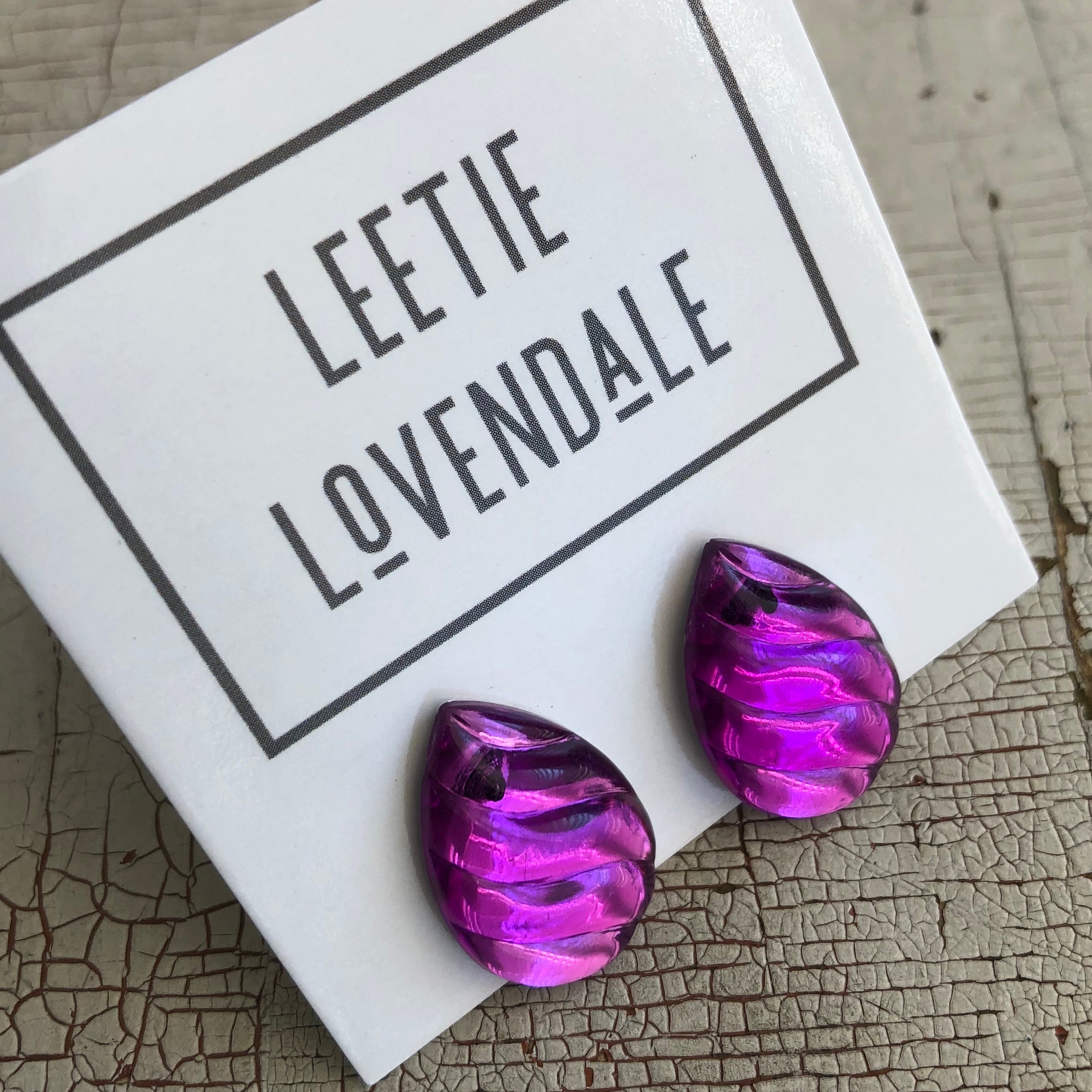 swirled teardrop studs