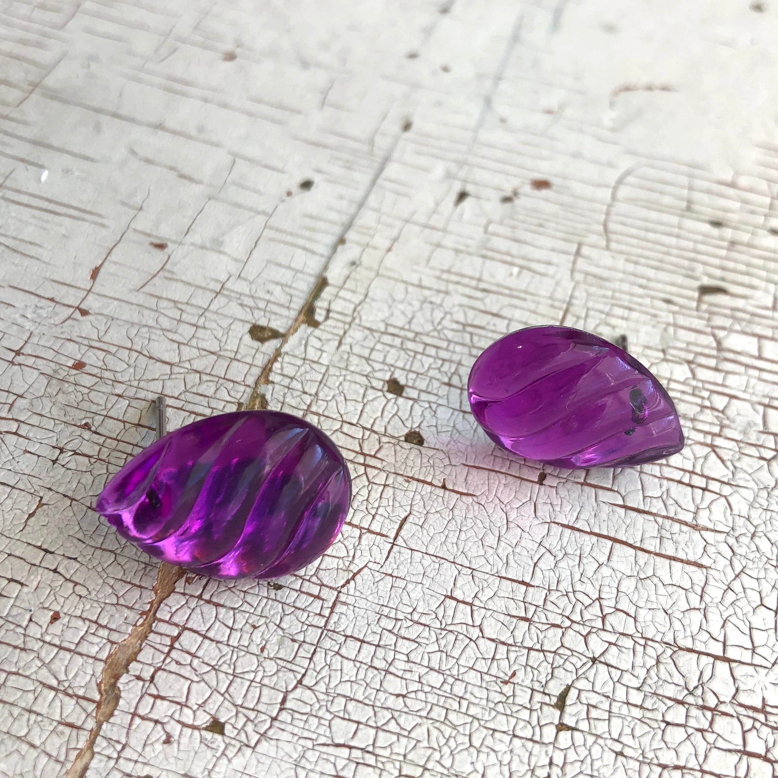 bright purple earrings