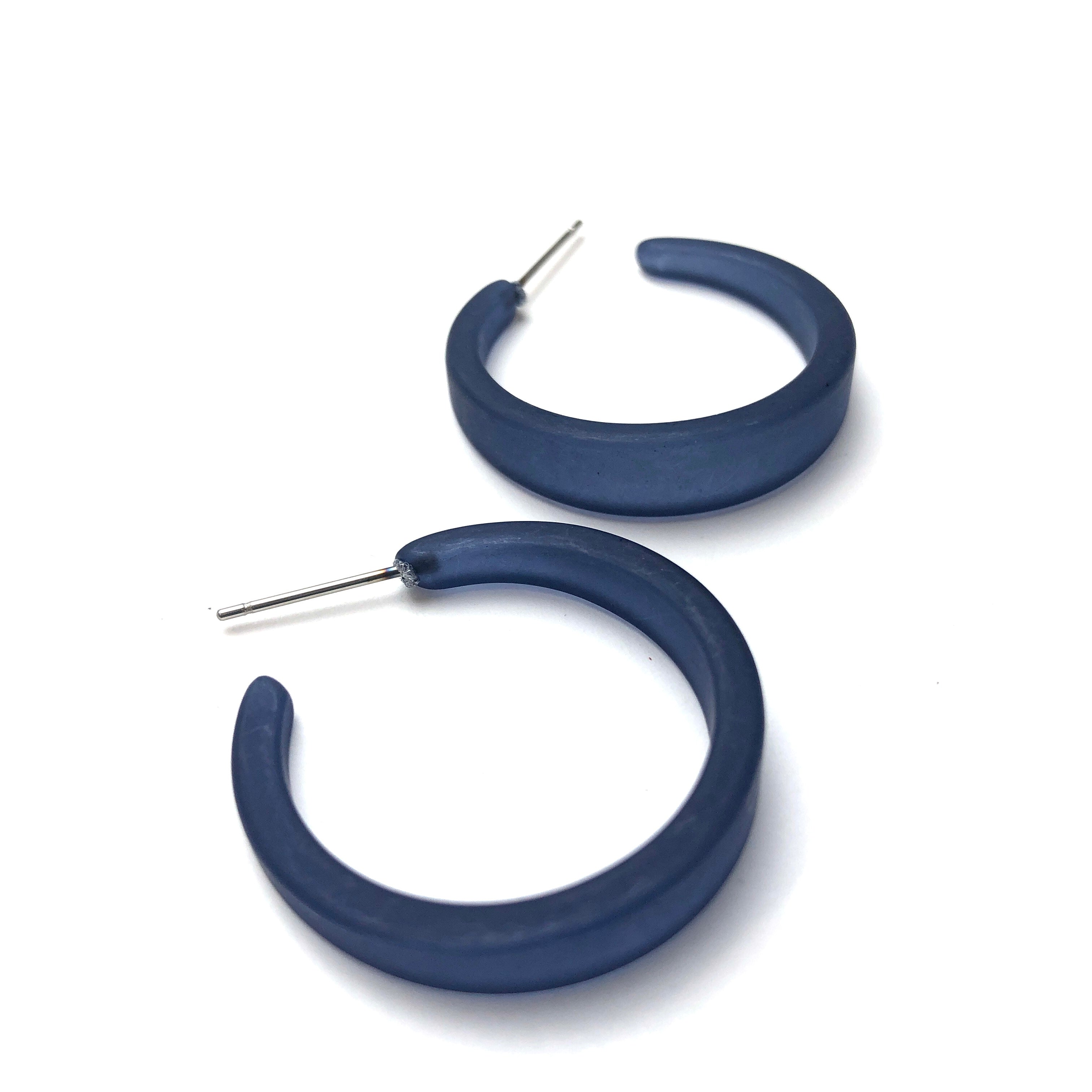 deep blue frosted hoops