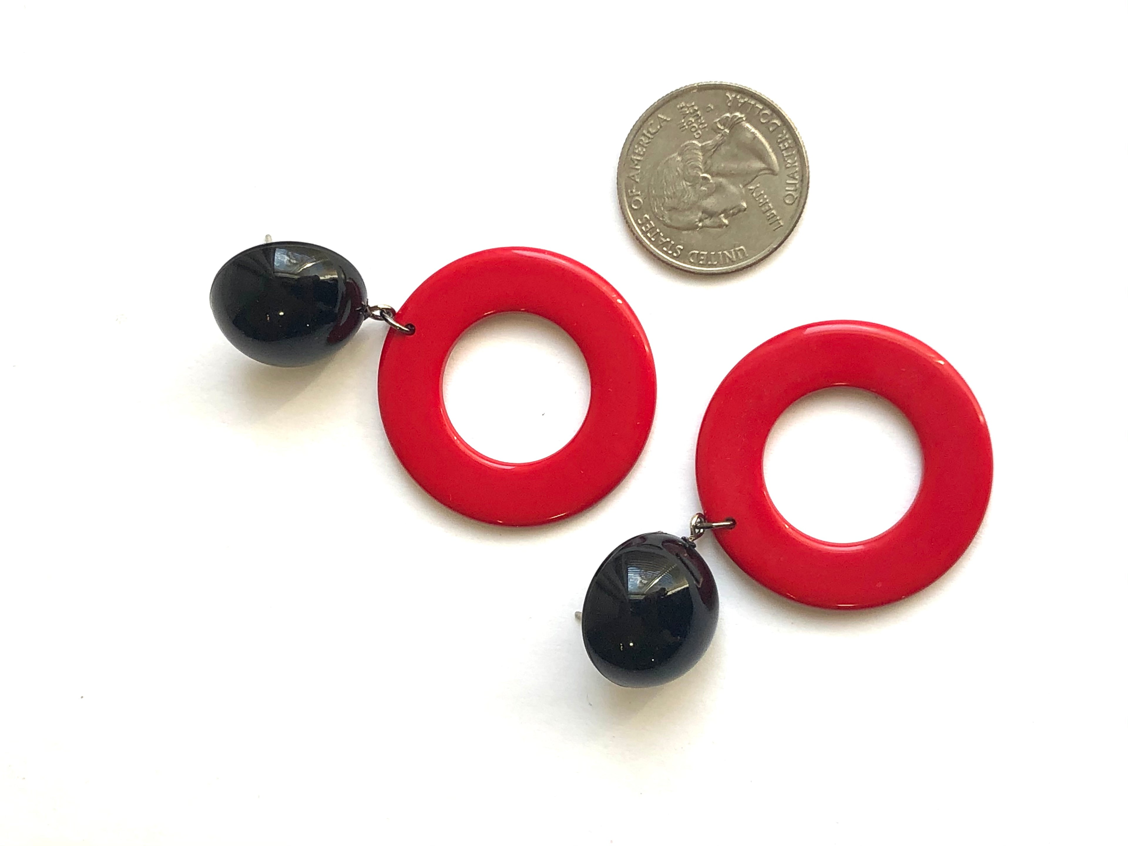retro red earrings