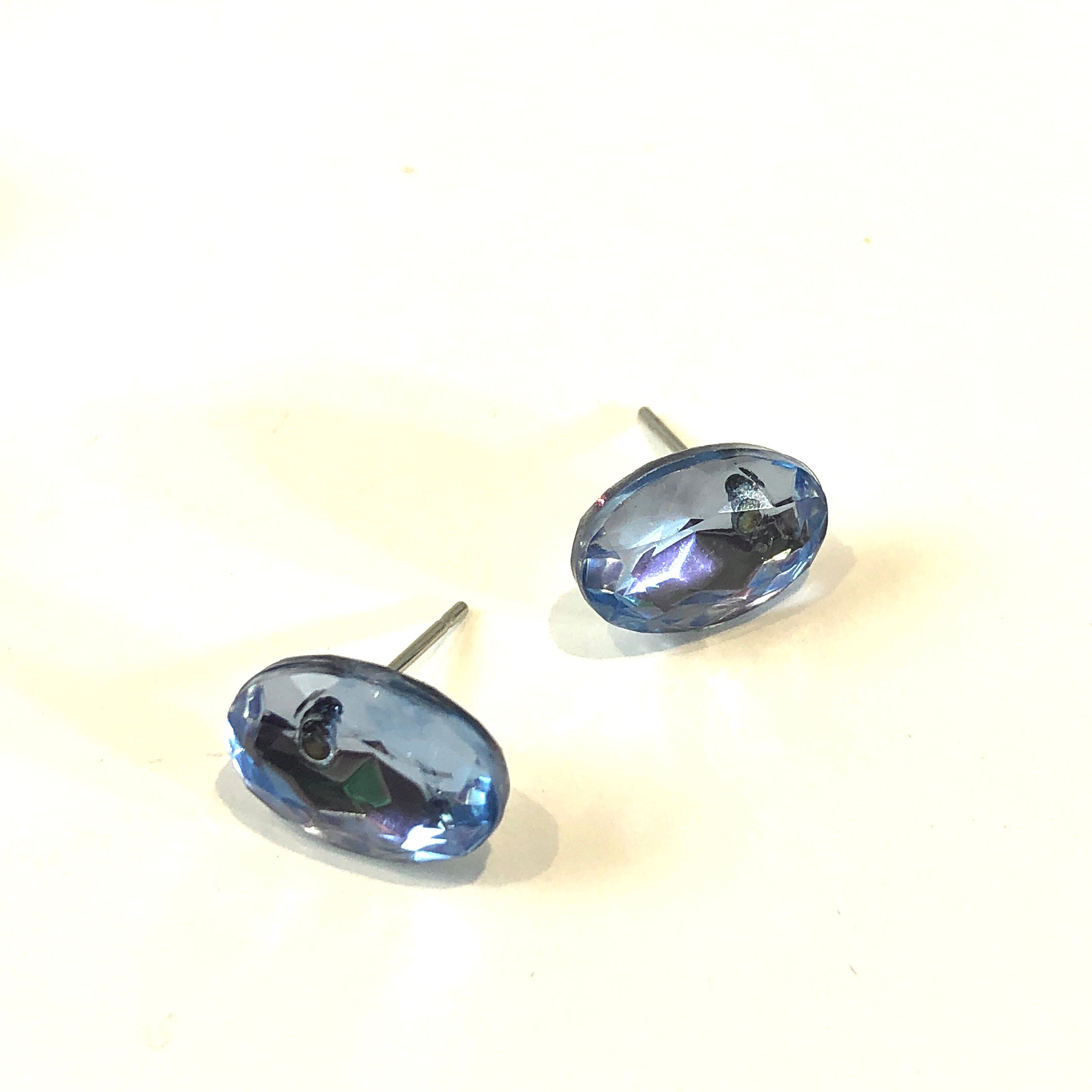 light blue oval earrings