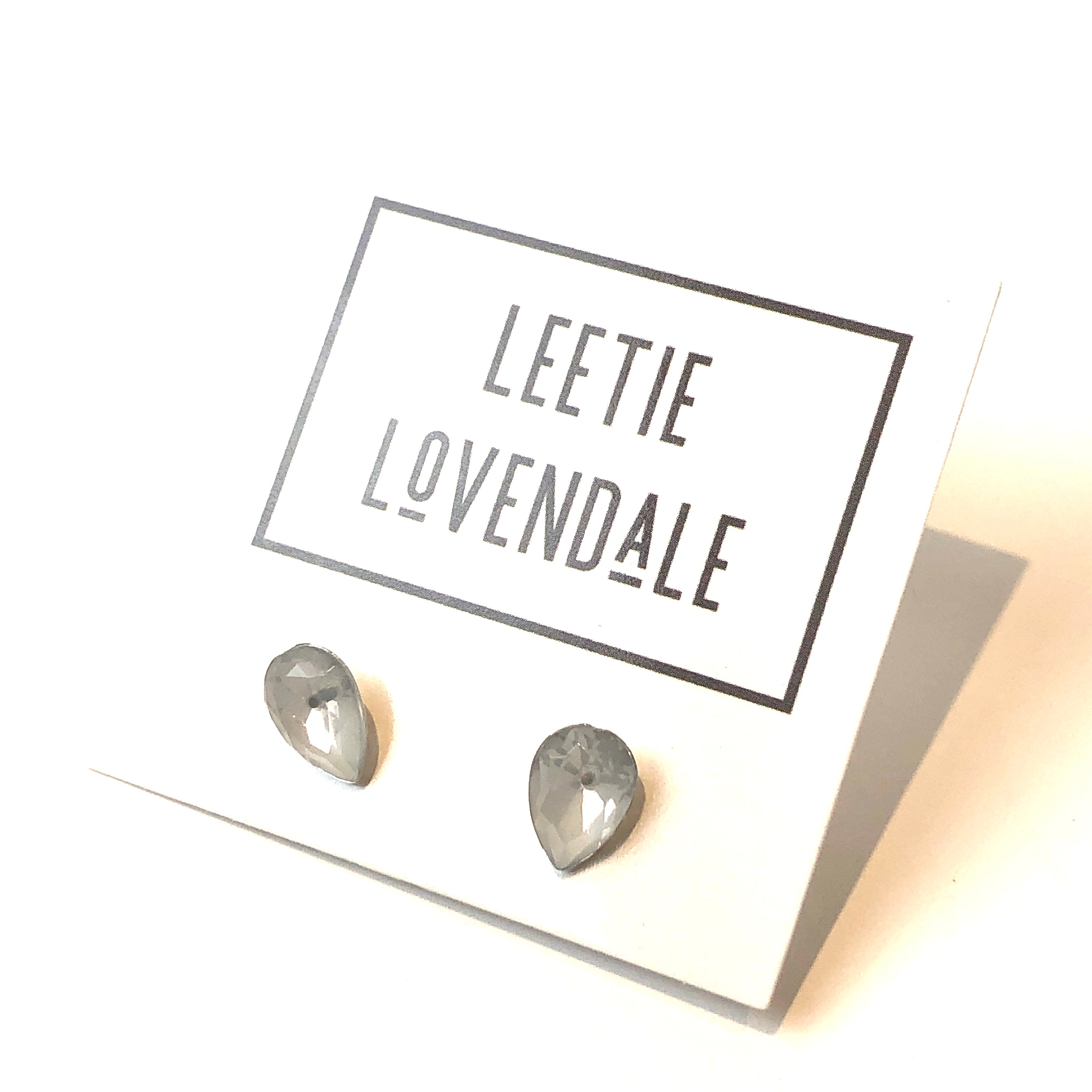 opal clear teardrop earrings