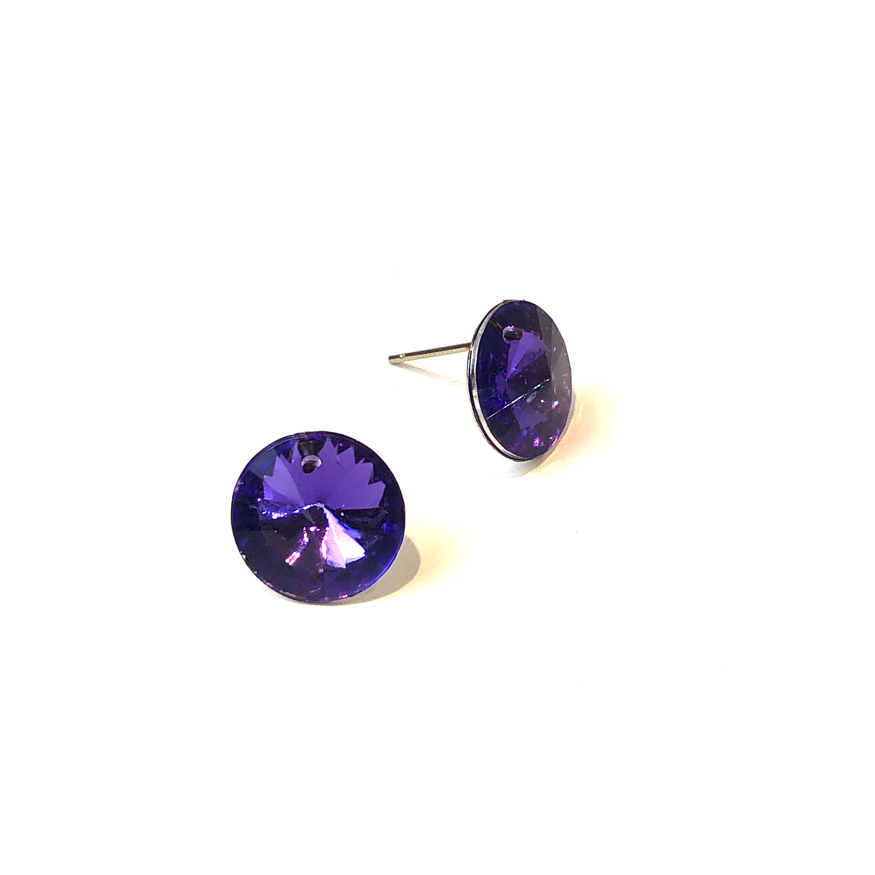purple stud earrings