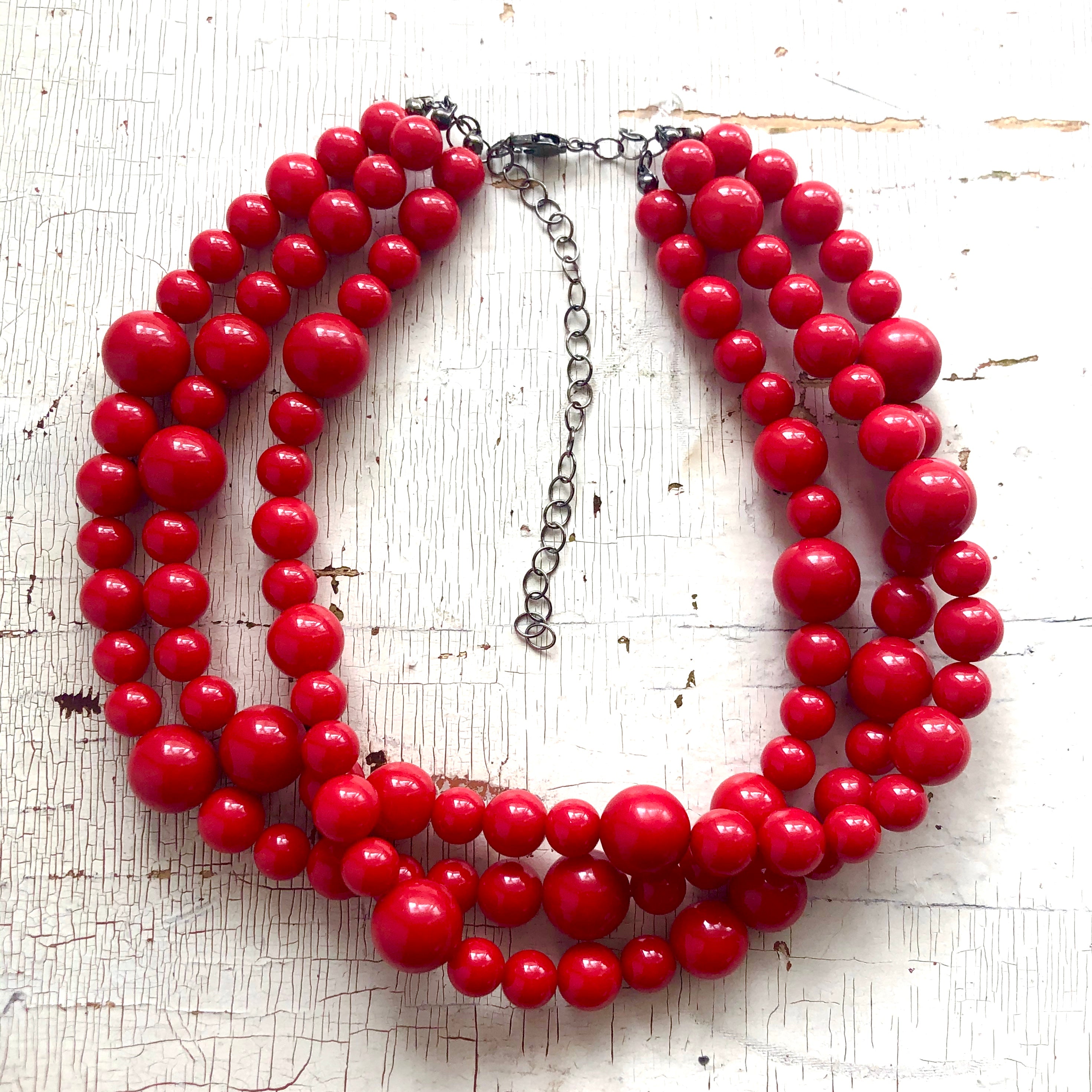 red chunky necklace