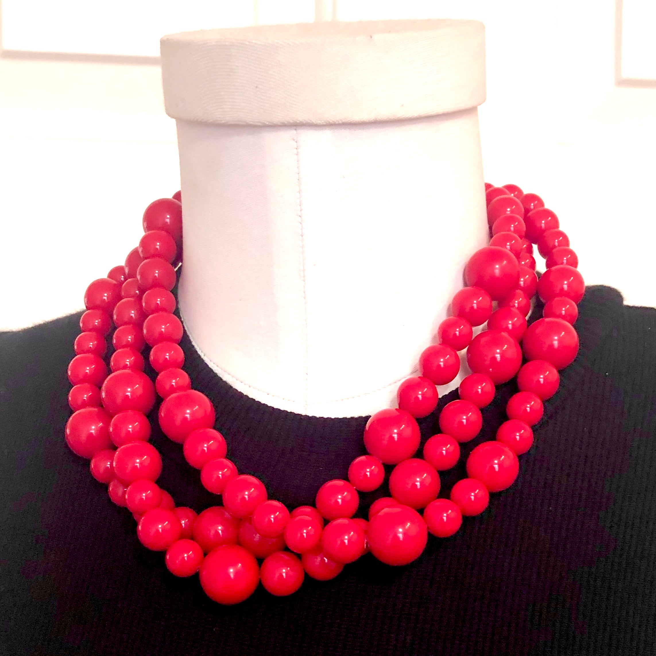 red lucite necklace