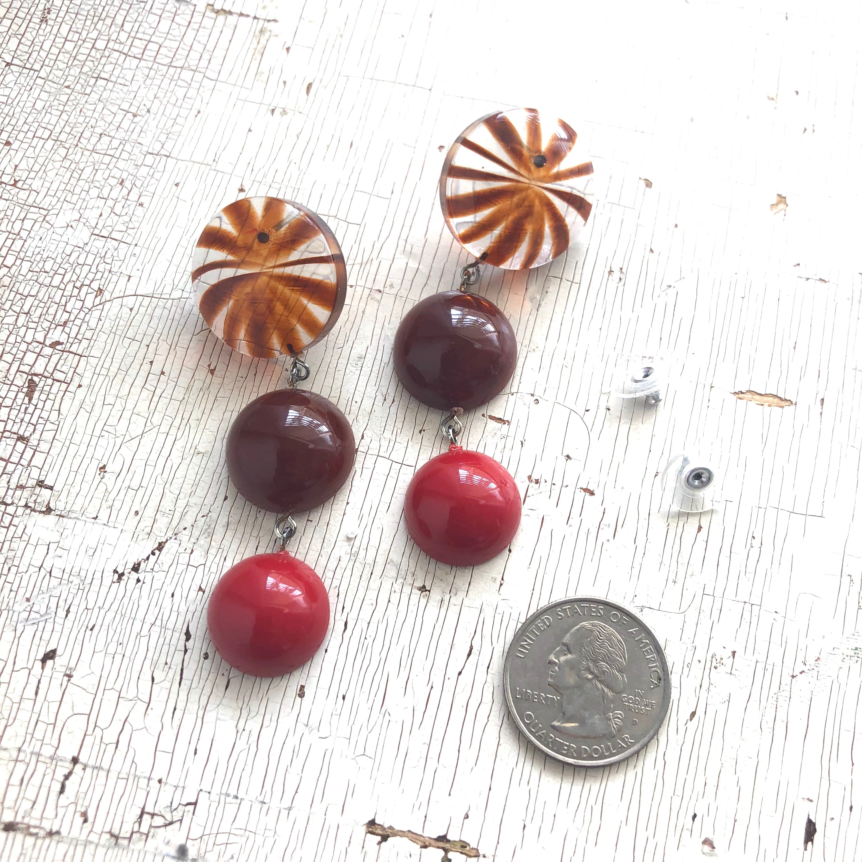 tortoise long earrings