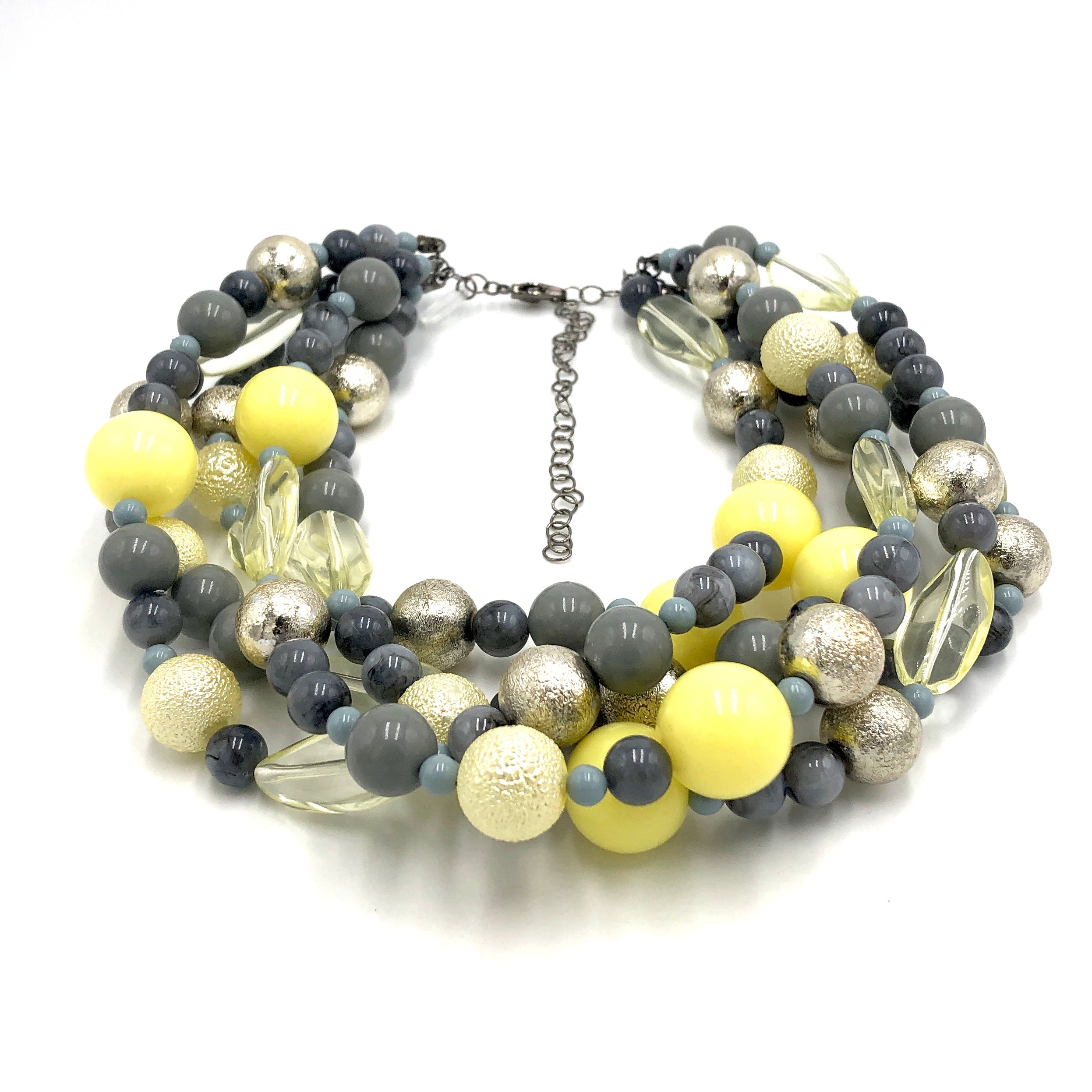 Grey & Lemon Sylvie Statement Necklace