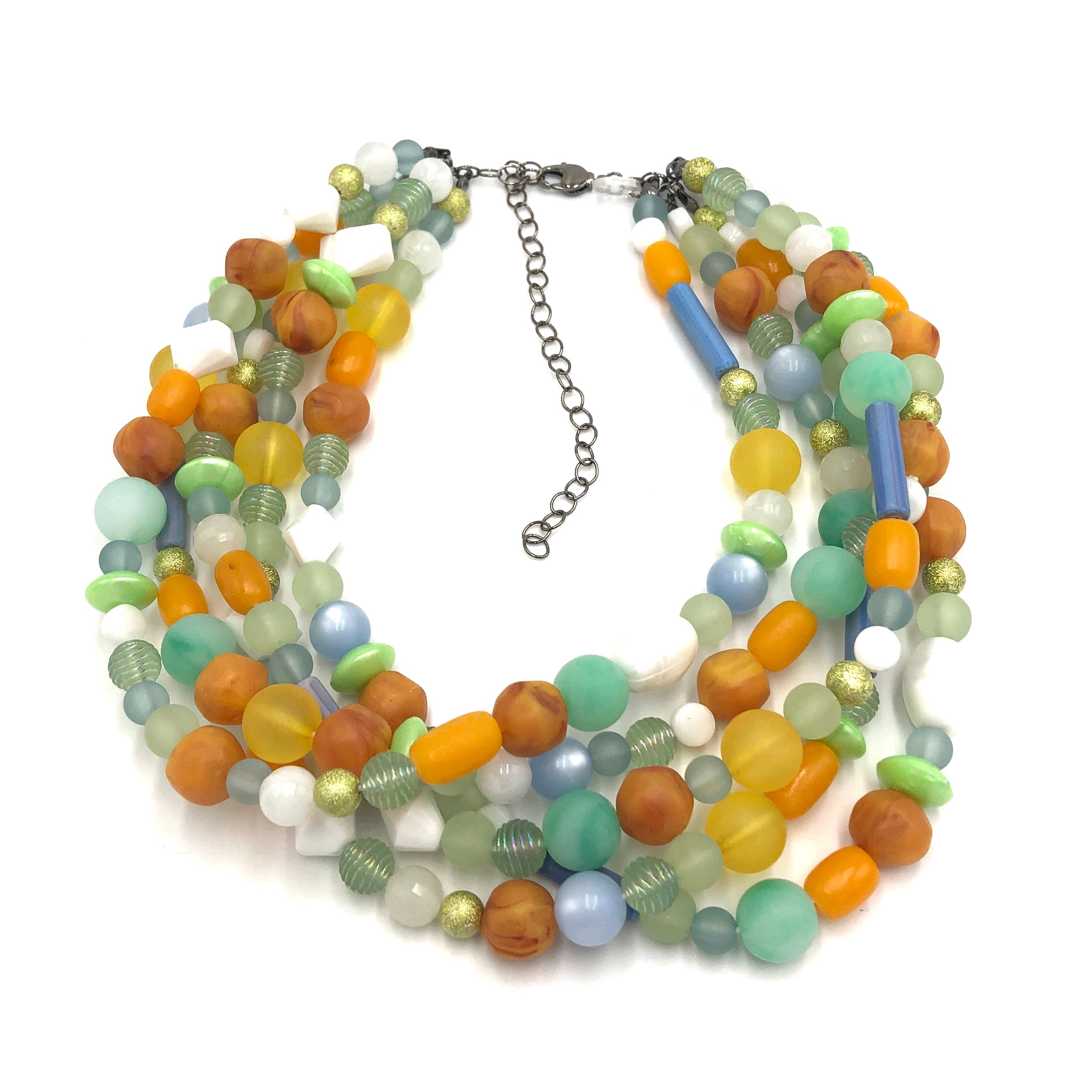vintage beaded multi strand necklace