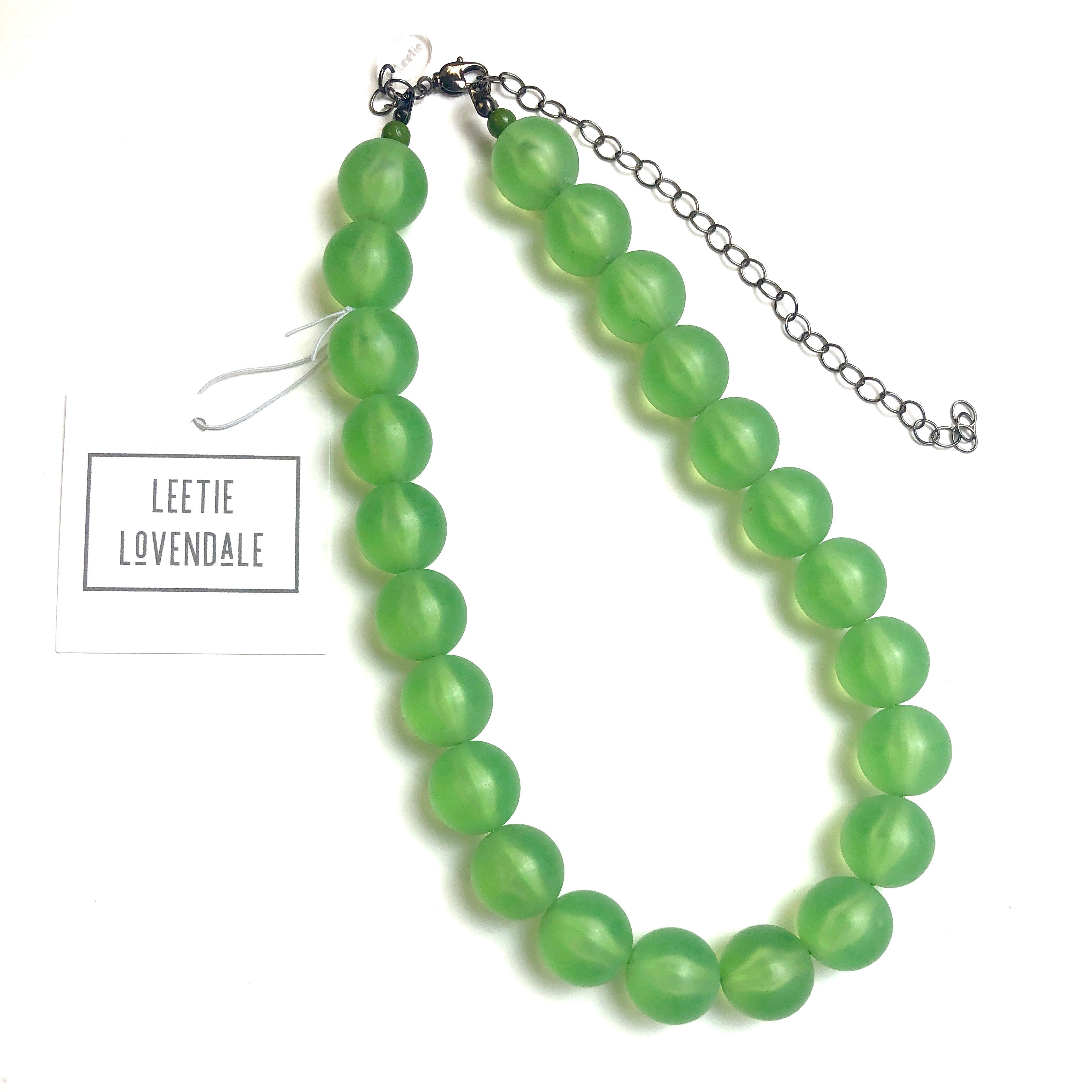 bright green resin beads