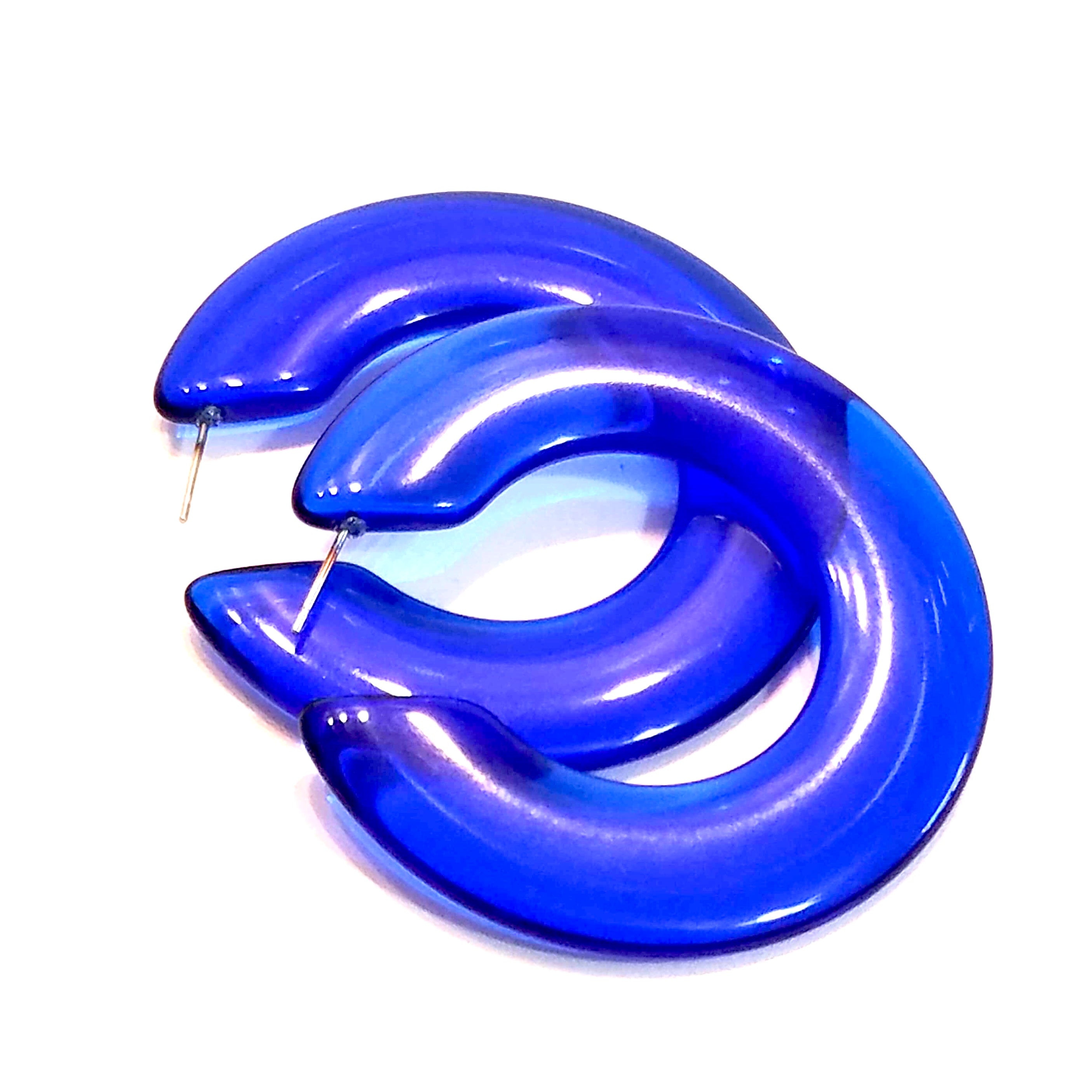 bright blue earrings