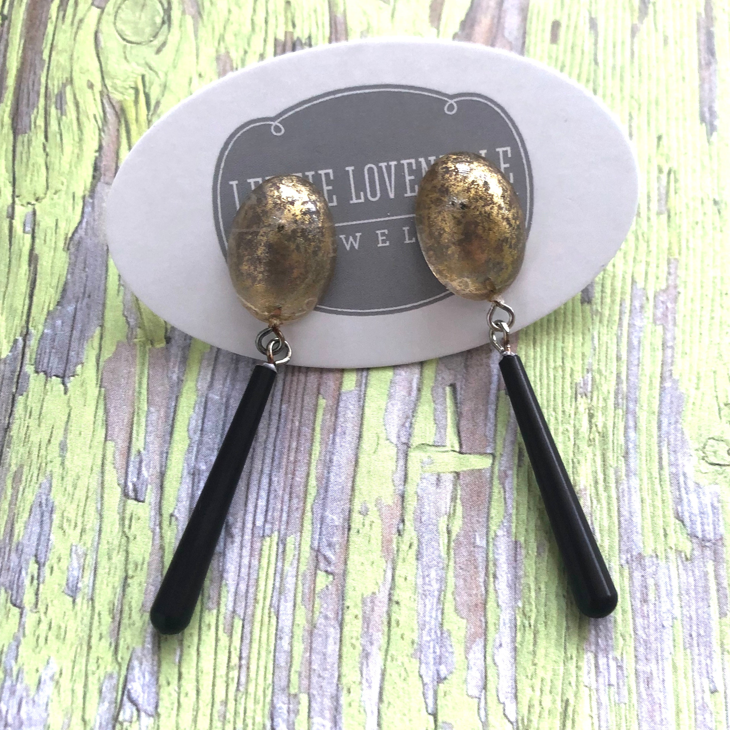 metallic gold earrings